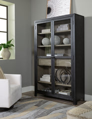 Elite Furniture Outlet - Ashley Furniture - Lenston Accent Cabinet - Accent Cabinet / Black/Gray - A4000507