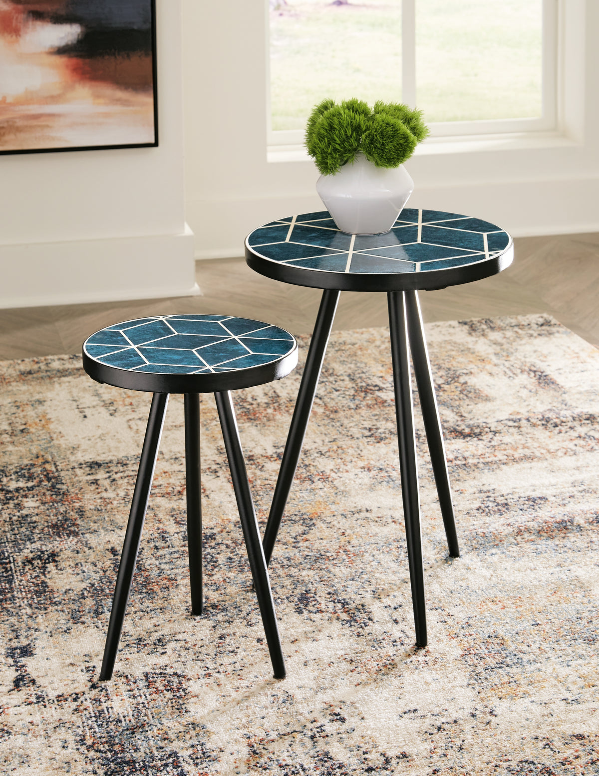Elite Furniture Outlet - Ashley Furniture - Clairbelle Accent Table (Set of 2) - Accent Table (Set of 2) / Teal - A4000523