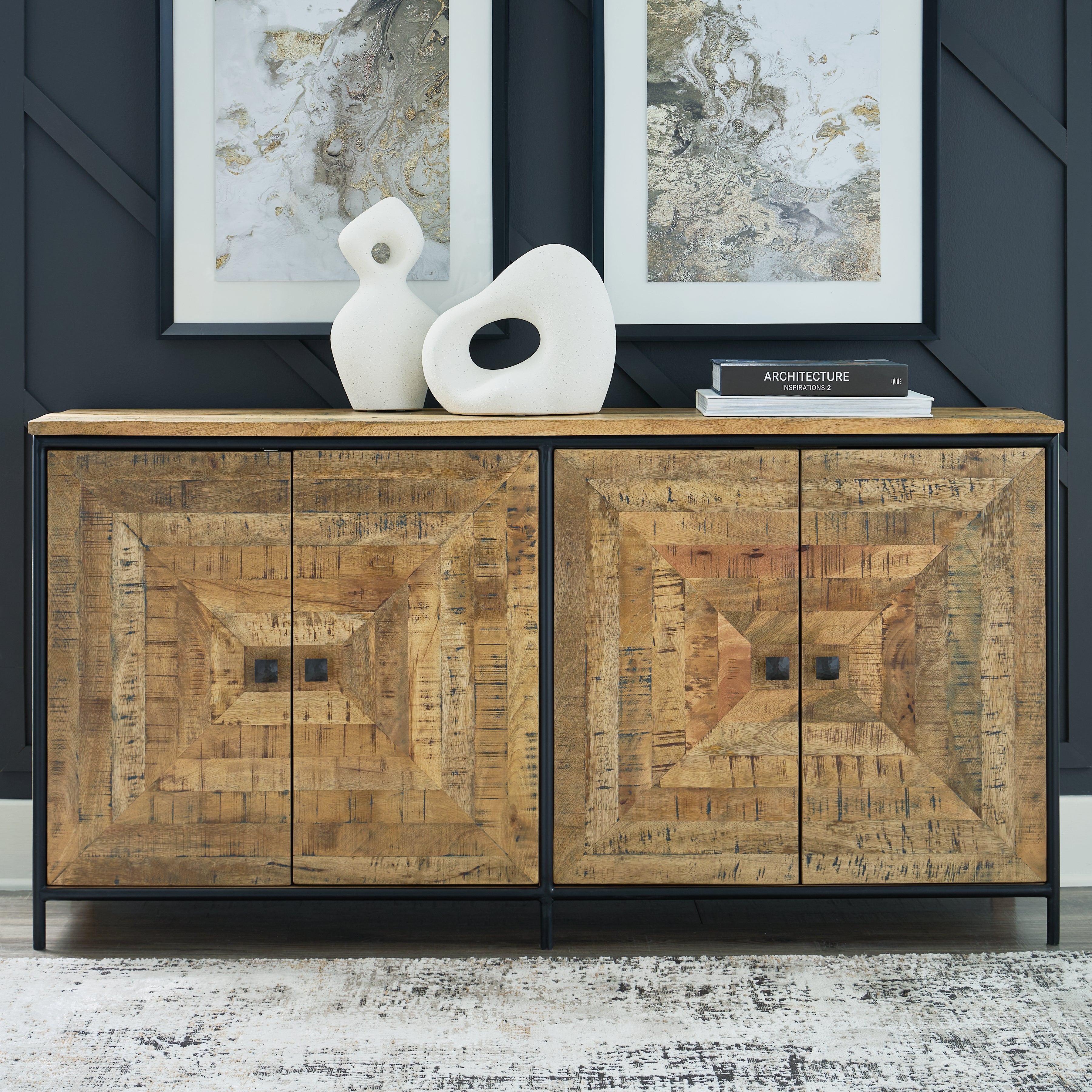 Elite Furniture Outlet - Ashley Furniture - Camney Accent Cabinet - Accent Cabinet / Brown/Black - A4000581