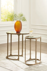 Elite Furniture Outlet - Ashley Furniture - Irmaleigh Accent Table (Set of 2) - Accent Table Set (Set of 2) / Antique Gold Finish - A4000624