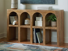 Elite Furniture Outlet - Ashley Furniture - Luzmanacy Console Sofa Table - Console Sofa Table / Natural Brown - A4000664
