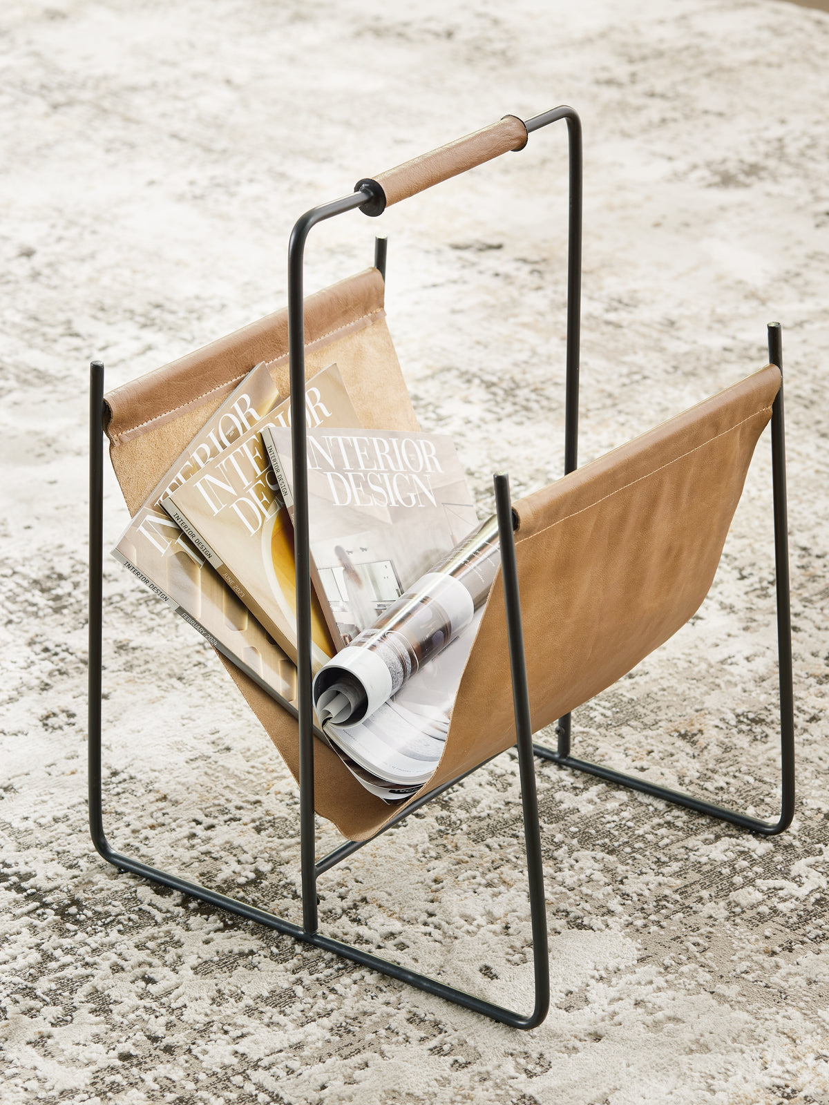 Elite Furniture Outlet - Ashley Furniture - Faronworth Magazine Rack - Magazine Rack / Brown/Black - A4000668