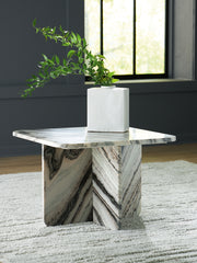 Elite Furniture Outlet - Ashley Furniture - Baretton Accent Coffee Table - Accent Cocktail Table / Black/White/Taupe - A4000670