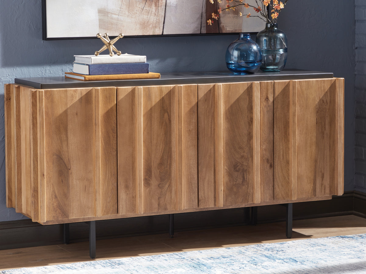 Elite Furniture Outlet - Ashley Furniture - Quintavious Accent Cabinet - Accent Cabinet / Brown/Charcoal - A4000685