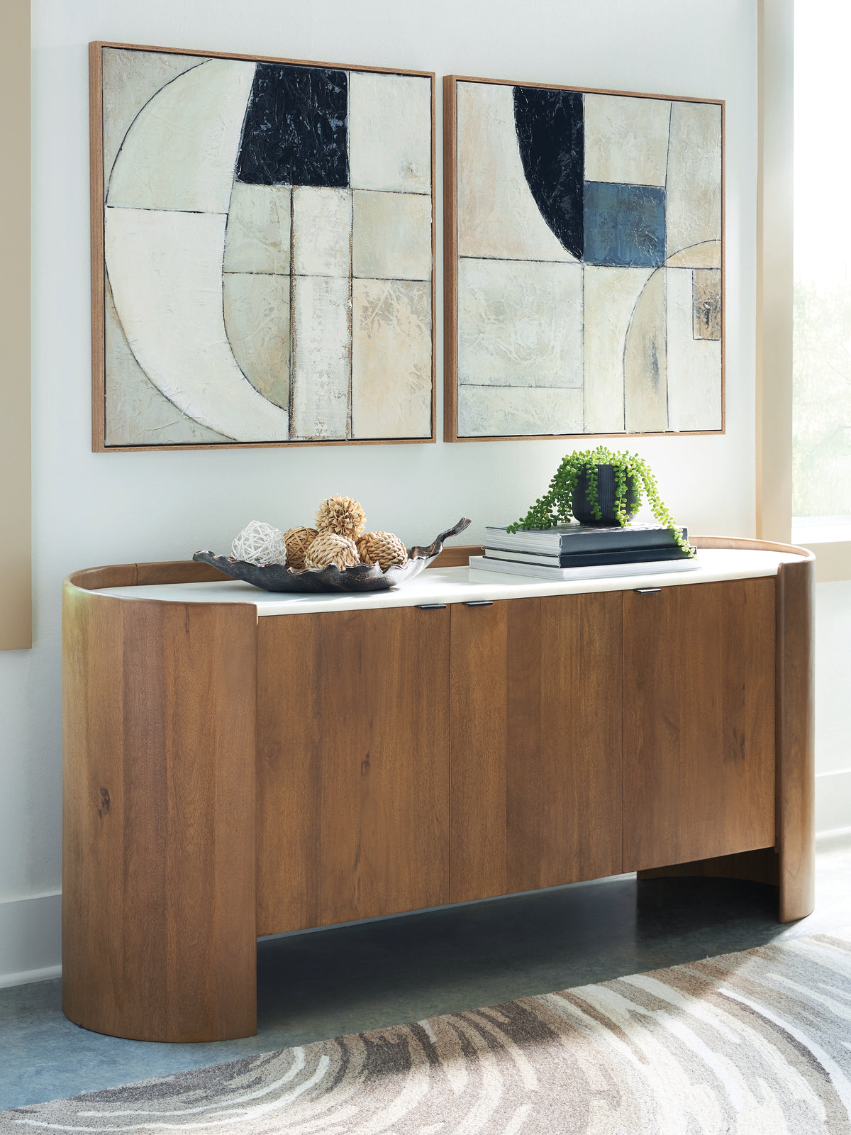 Elite Furniture Outlet - Ashley Furniture - Fitzroy Accent Cabinet - Accent Cabinet / Brown/White - A4000688
