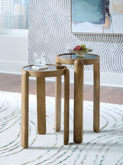 Elite Furniture Outlet - Ashley Furniture - Jossor Accent Table (Set of 2) - Accent Table Set (Set of 2) / Light Brown - A4000726