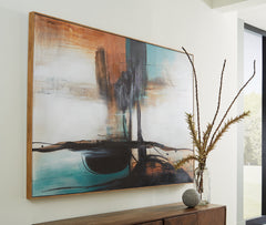 Elite Furniture Outlet - Ashley Furniture - Brunonia Wall Decor - Wall Art / Teal/Orange/Black - A8000337