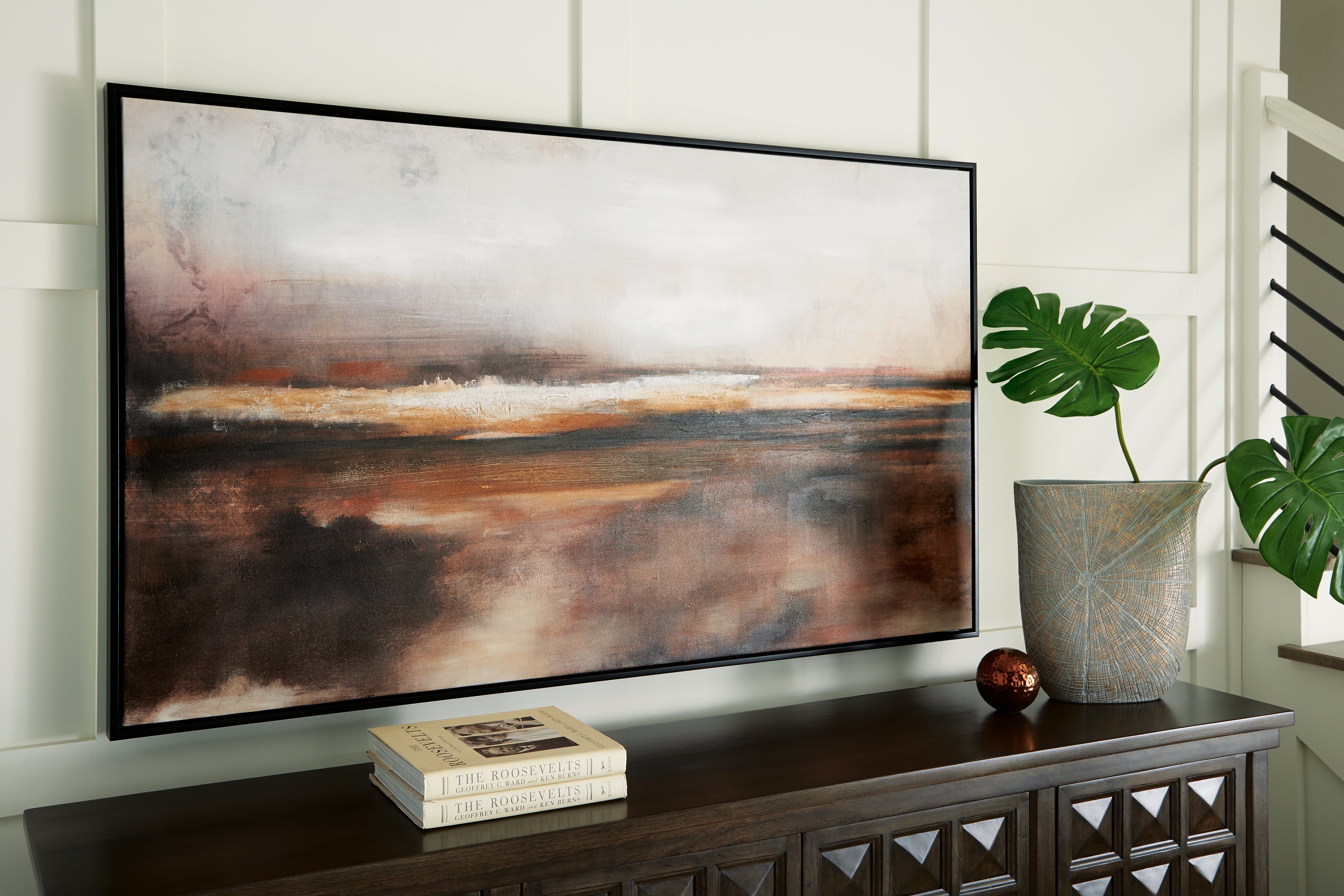 Elite Furniture Outlet - Ashley Furniture - Drewland Wall Decor - Wall Art / Black/Brown/Orange - A8000375
