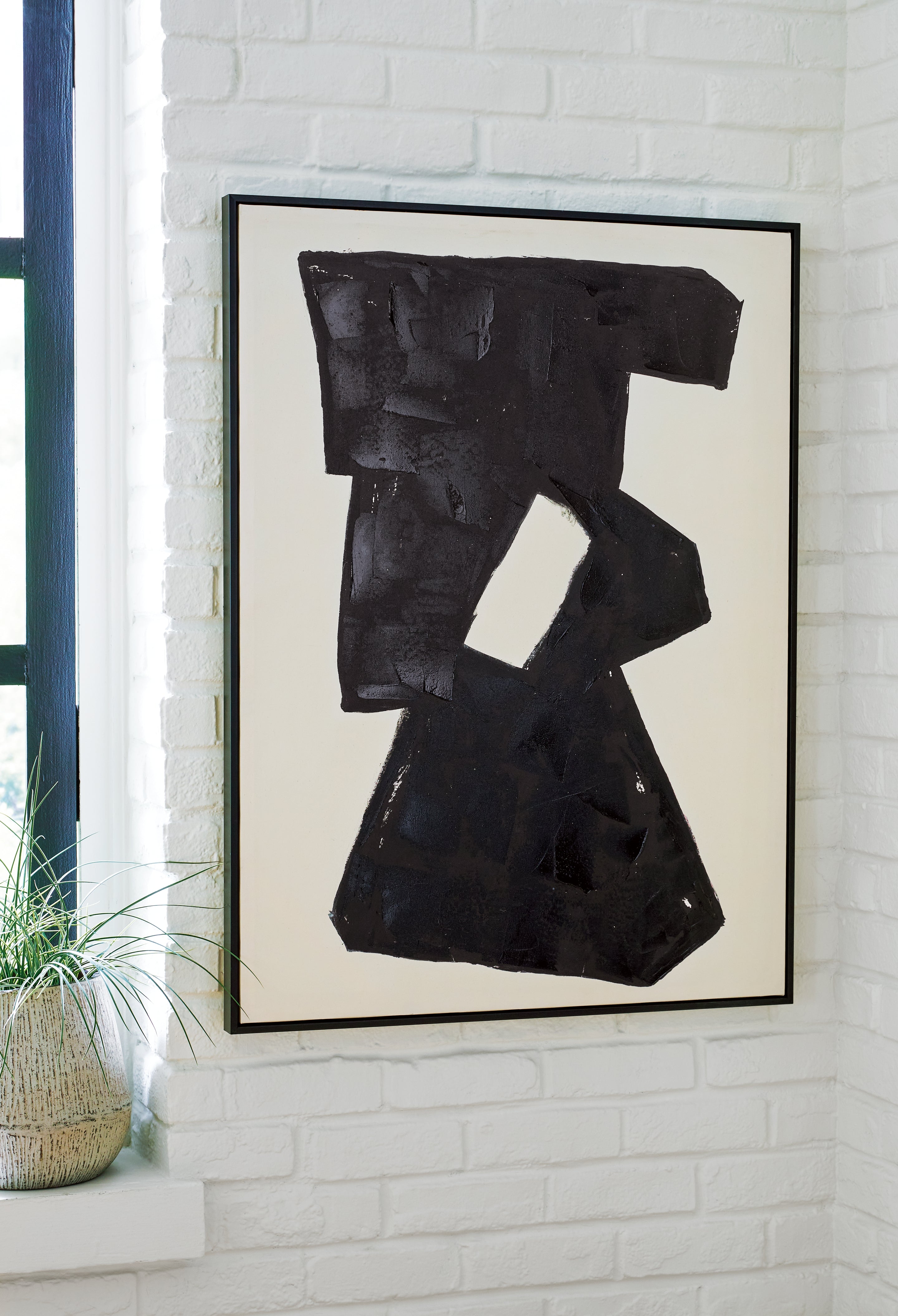 Elite Furniture Outlet - Ashley Furniture - Garviery Wall Decor - Wall Art / Black/Cream - A8000385