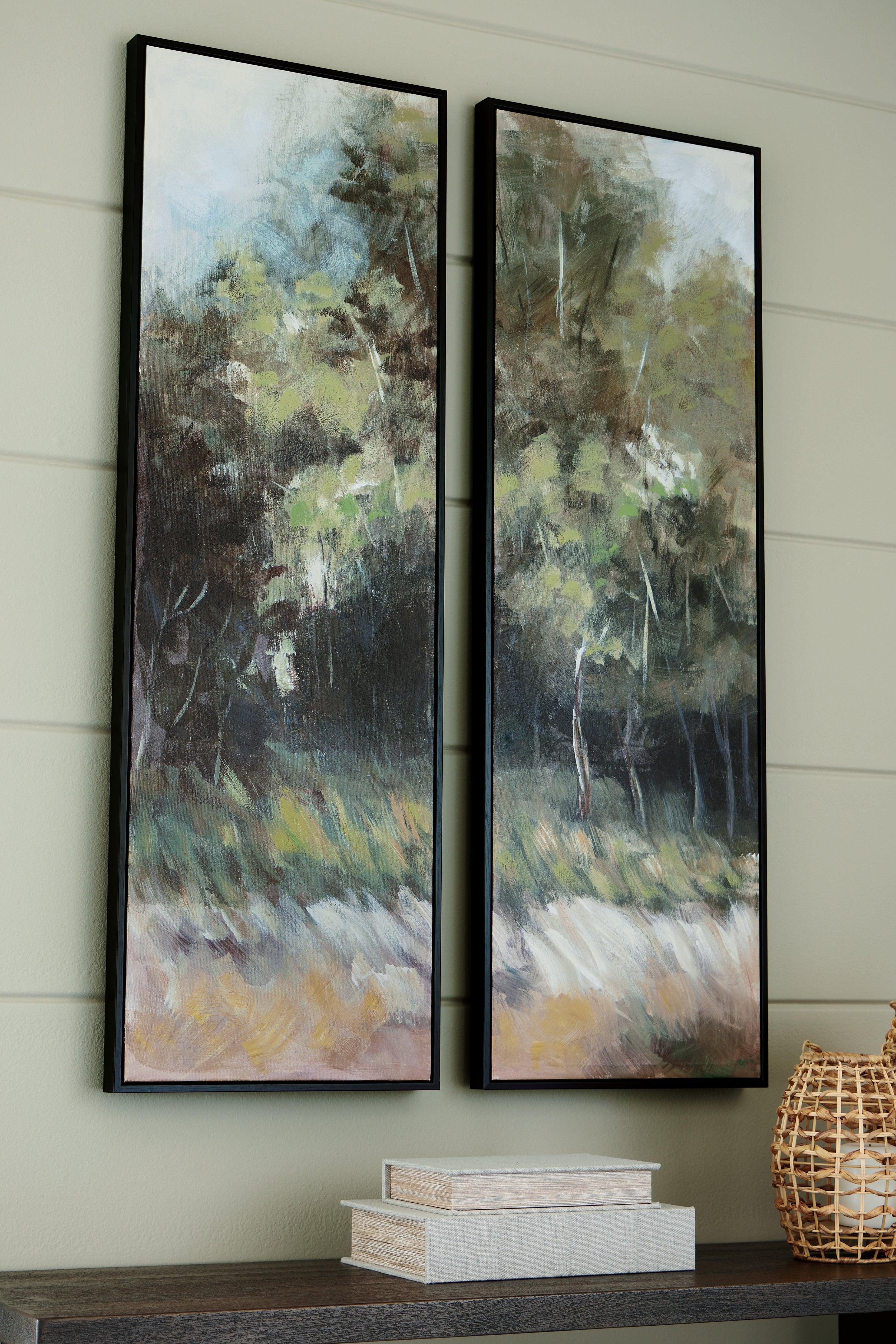 Elite Furniture Outlet - Ashley Furniture - Dansot Wall Decor - Wall Art Set (Set of 2) / Green/Brown - A8000393
