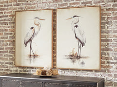 Elite Furniture Outlet - Ashley Furniture - Aubinell Wall Decor - Wall Art Set (Set of 2) / Beige - A8000414