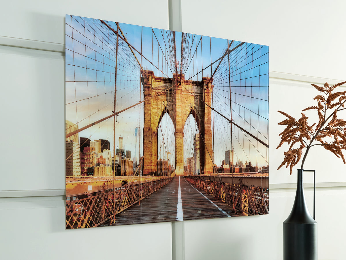 Elite Furniture Outlet - Ashley Furniture - Shayward Wall Decor - Wall Art / Blue/Amber - A8000435