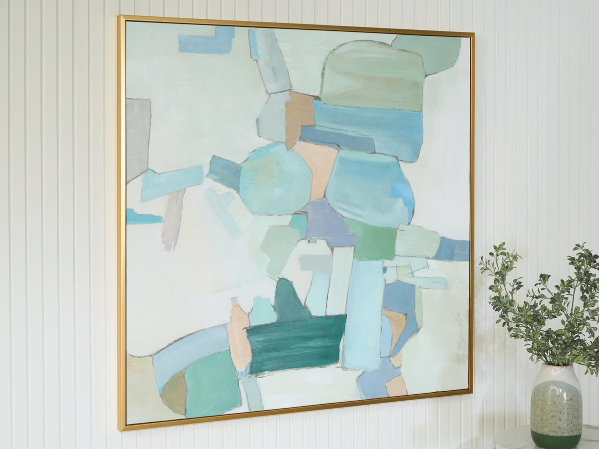 Elite Furniture Outlet - Ashley Furniture - Wynburn Wall Decor - Wall Art / White/Blue/Green - A8000442