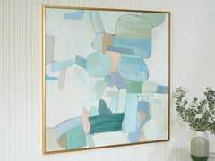 Elite Furniture Outlet - Ashley Furniture - Wynburn Wall Decor - Wall Art / White/Blue/Green - A8000442