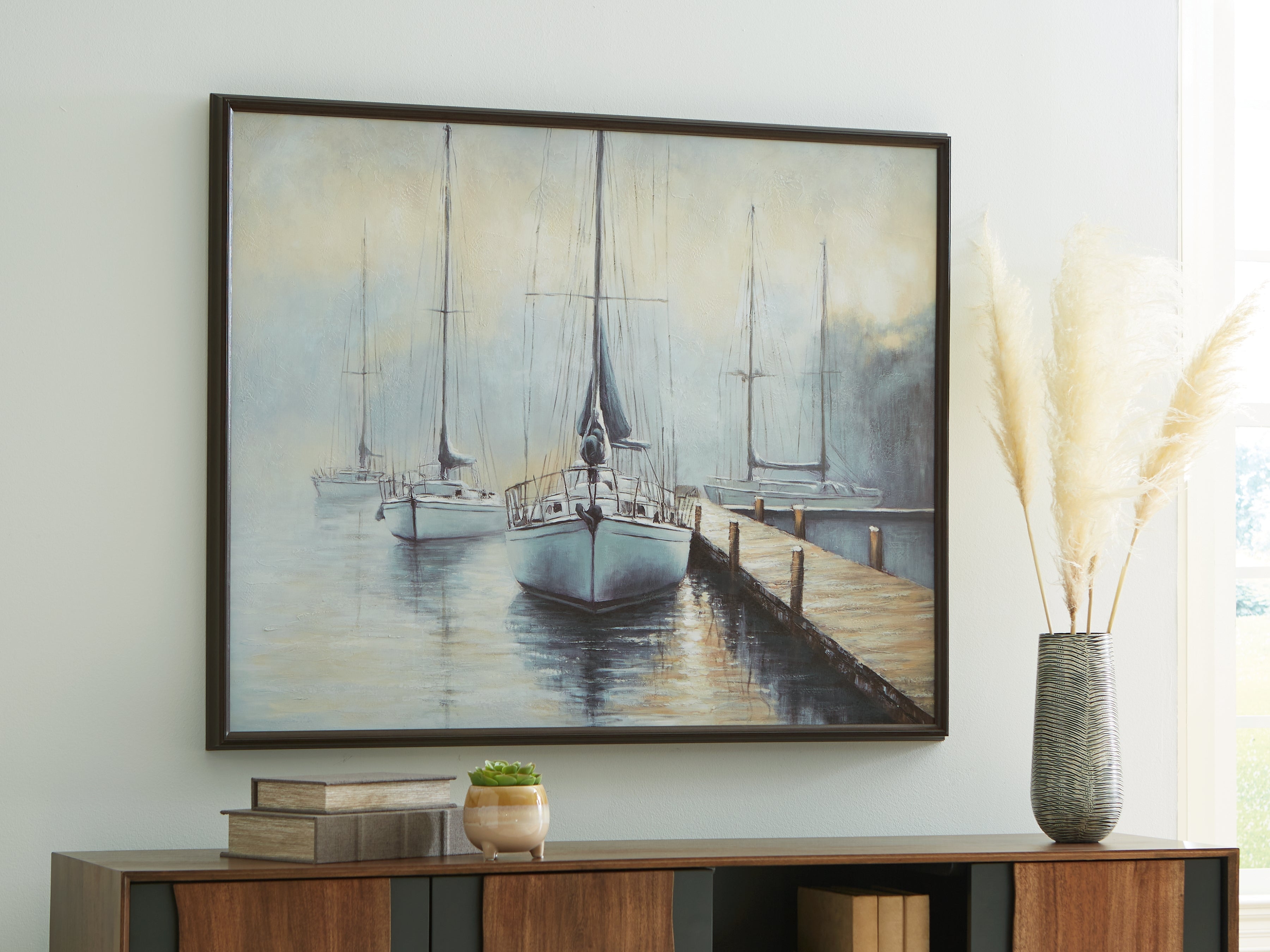 Elite Furniture Outlet - Ashley Furniture - Worthney Wall Decor - Wall Art / Blue/White/Brown - A8000457