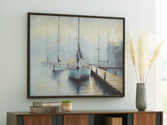 Elite Furniture Outlet - Ashley Furniture - Worthney Wall Decor - Wall Art / Blue/White/Brown - A8000457
