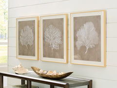 Elite Furniture Outlet - Ashley Furniture - Hendridge Wall Decor - Wall Art Set (3/CN) / Taupe/White - A8000486
