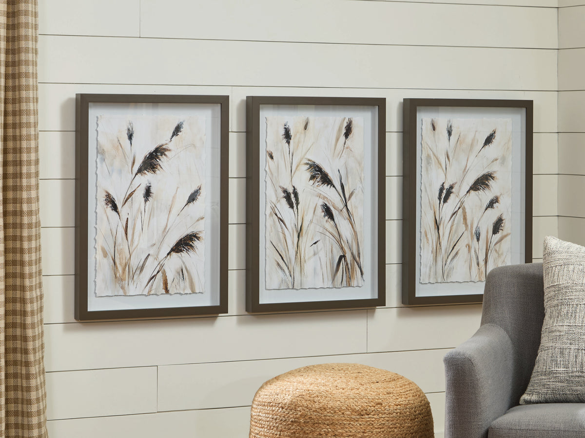 Elite Furniture Outlet - Ashley Furniture - Honslow Wall Decor - Wall Art Set (3/CN) / Brown/Black/White - A8000506