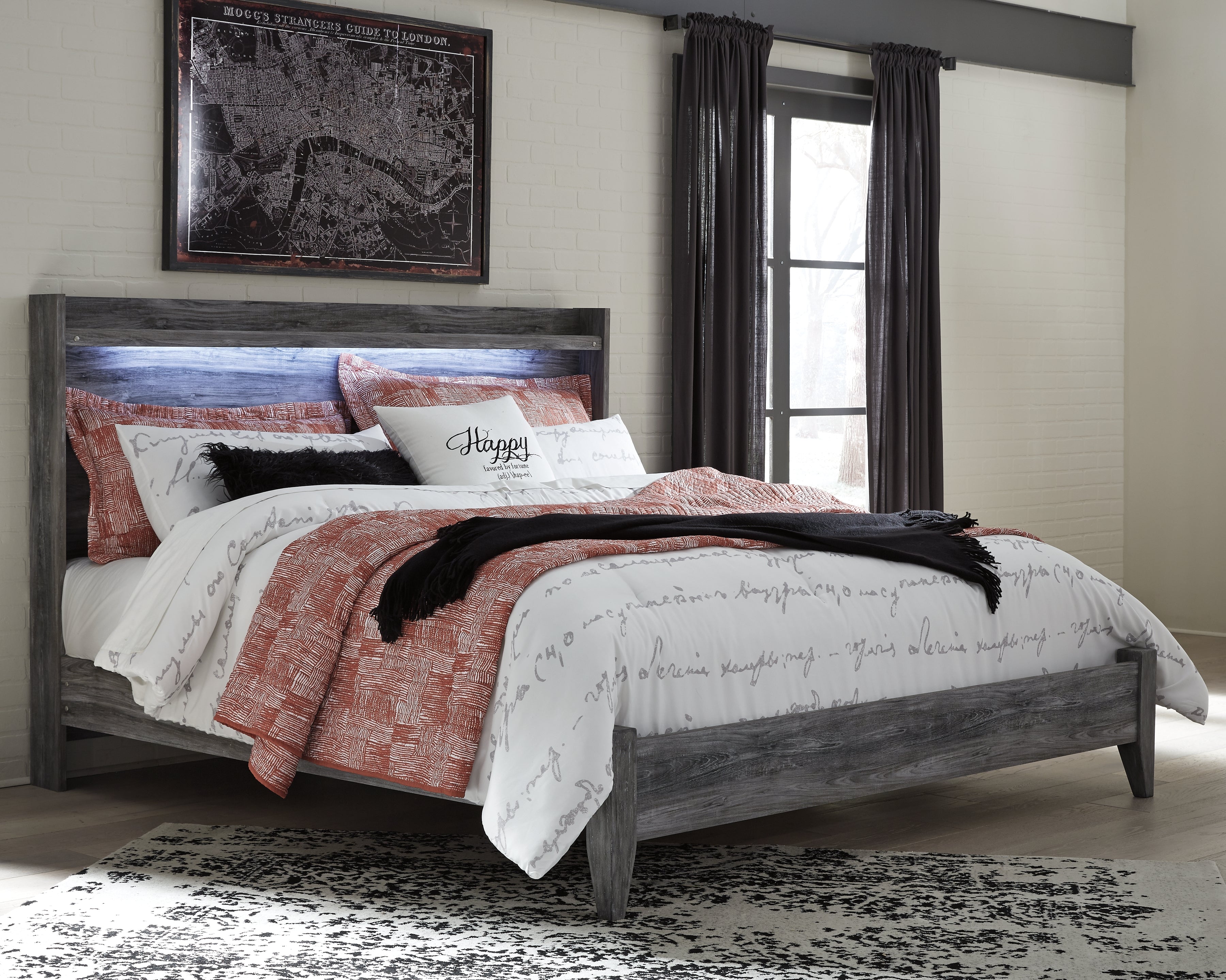 Elite Furniture Outlet - Ashley Furniture - Baystorm Bedroom - King Panel Bed / Gray - B221B11