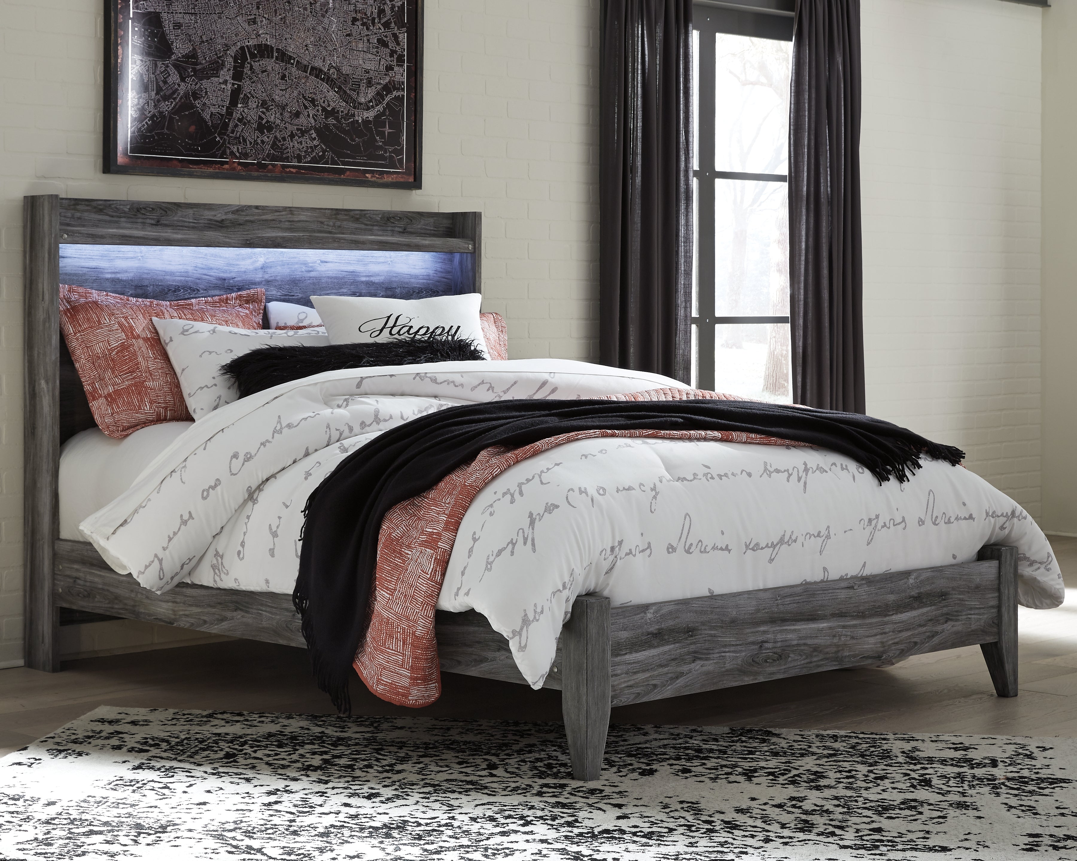 Elite Furniture Outlet - Ashley Furniture - Baystorm Bedroom - Queen Panel Bed / Gray - B221B2