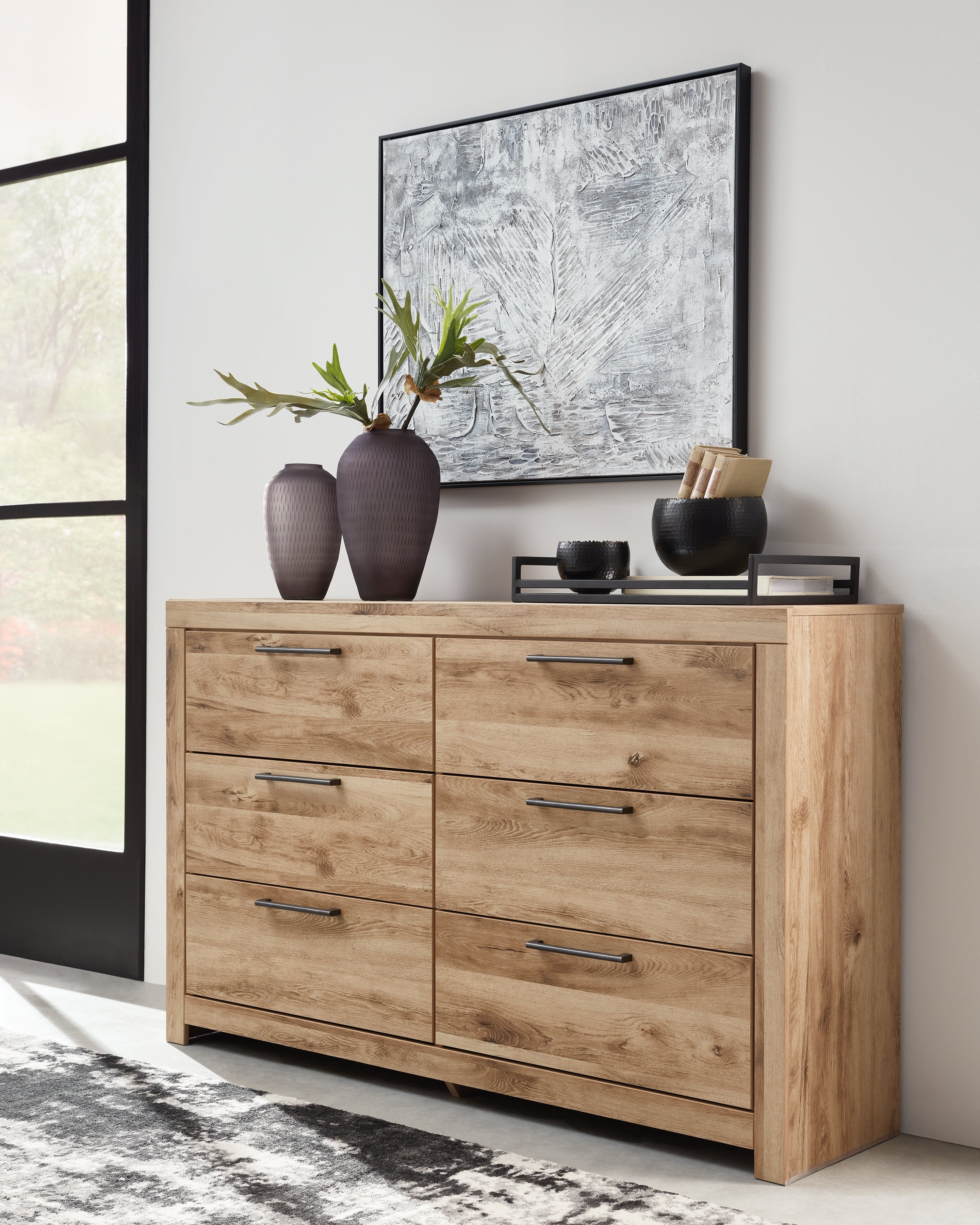 Elite Furniture Outlet - Ashley Furniture - Hyanna Bedroom - Six Drawer Dresser / Tan Brown - B1050-31