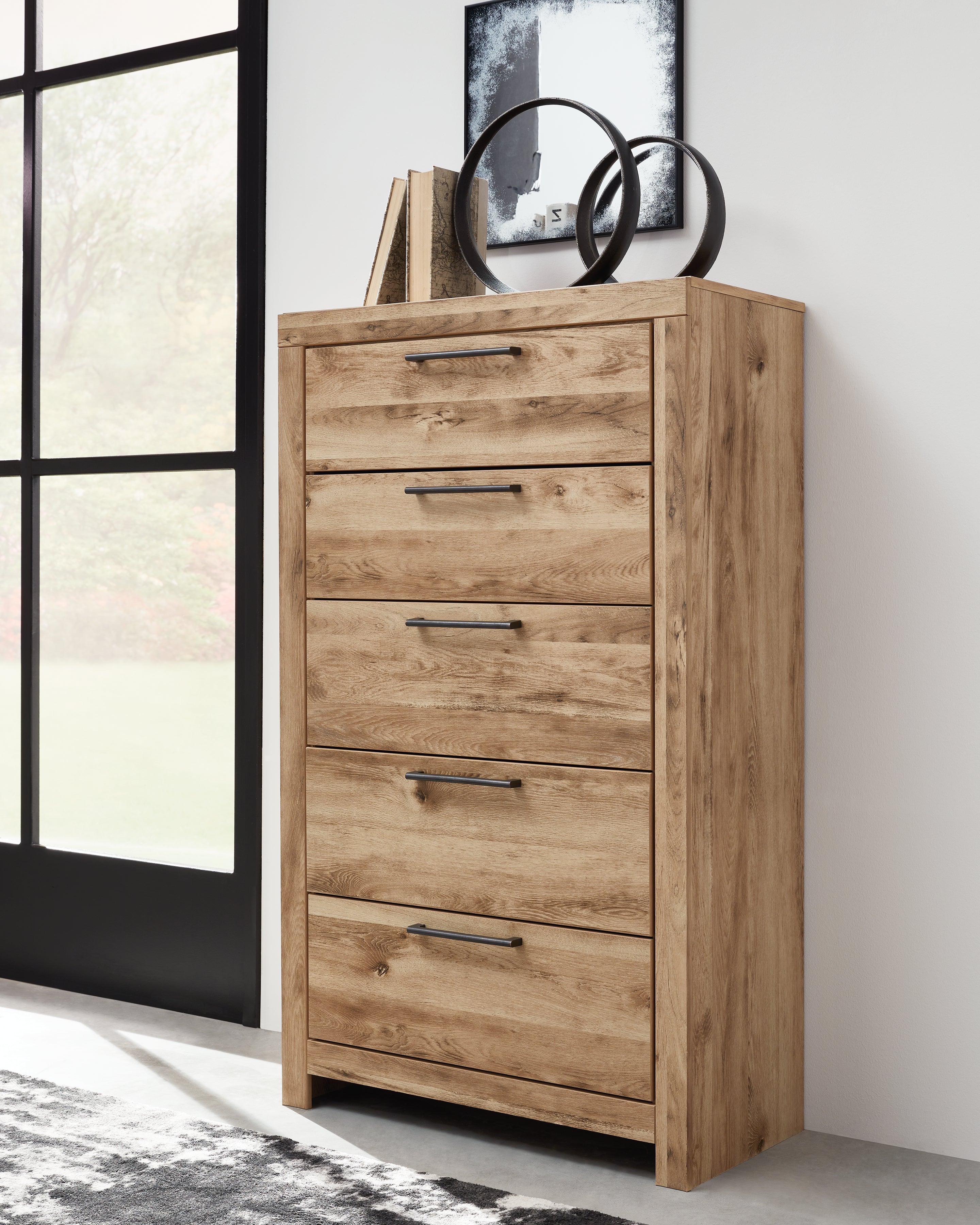 Elite Furniture Outlet - Ashley Furniture - Hyanna Bedroom - Five Drawer Chest / Tan Brown - B1050-46