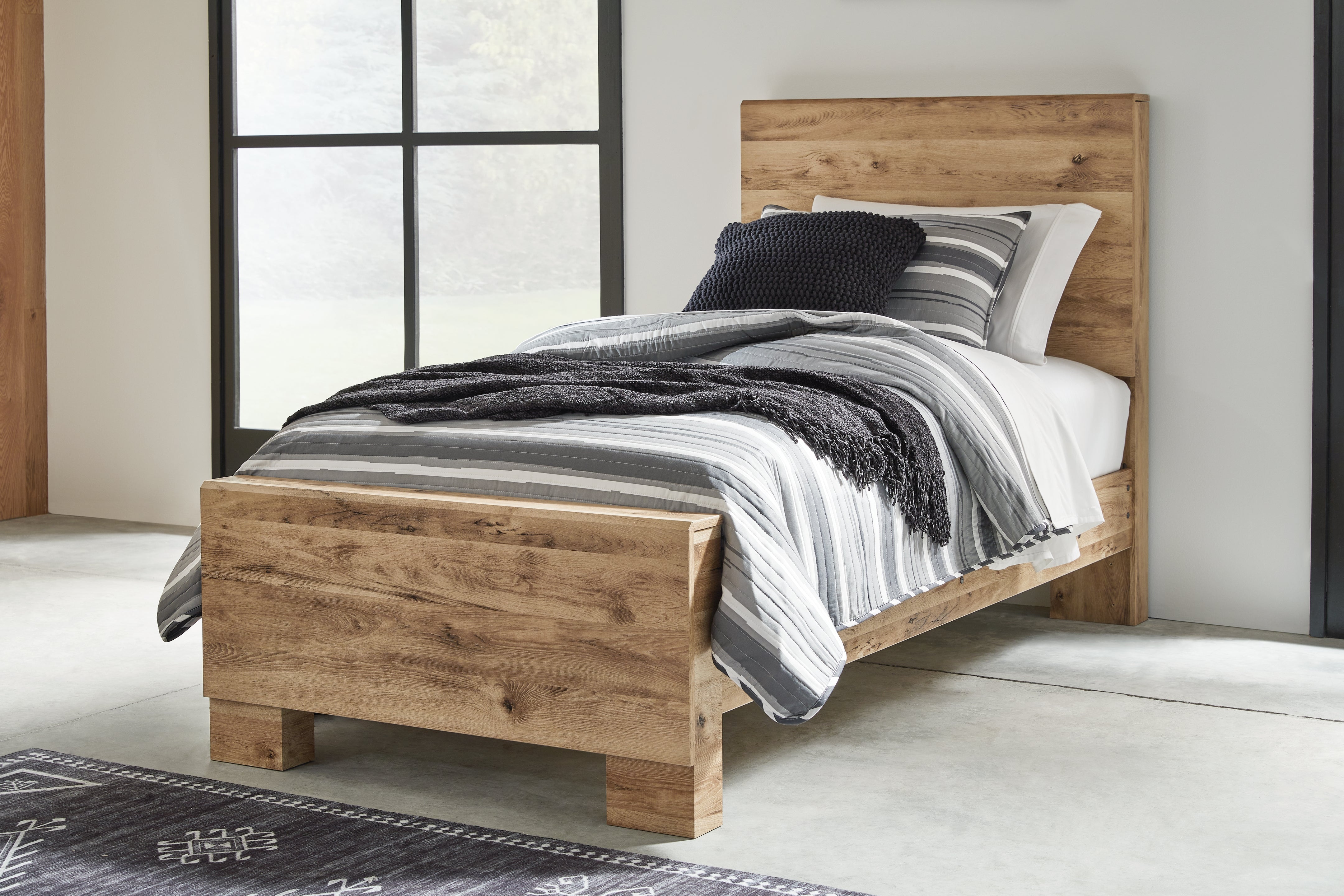 Elite Furniture Outlet - Ashley Furniture - Hyanna Bedroom - Twin Panel Bed / Tan Brown - B1050B20