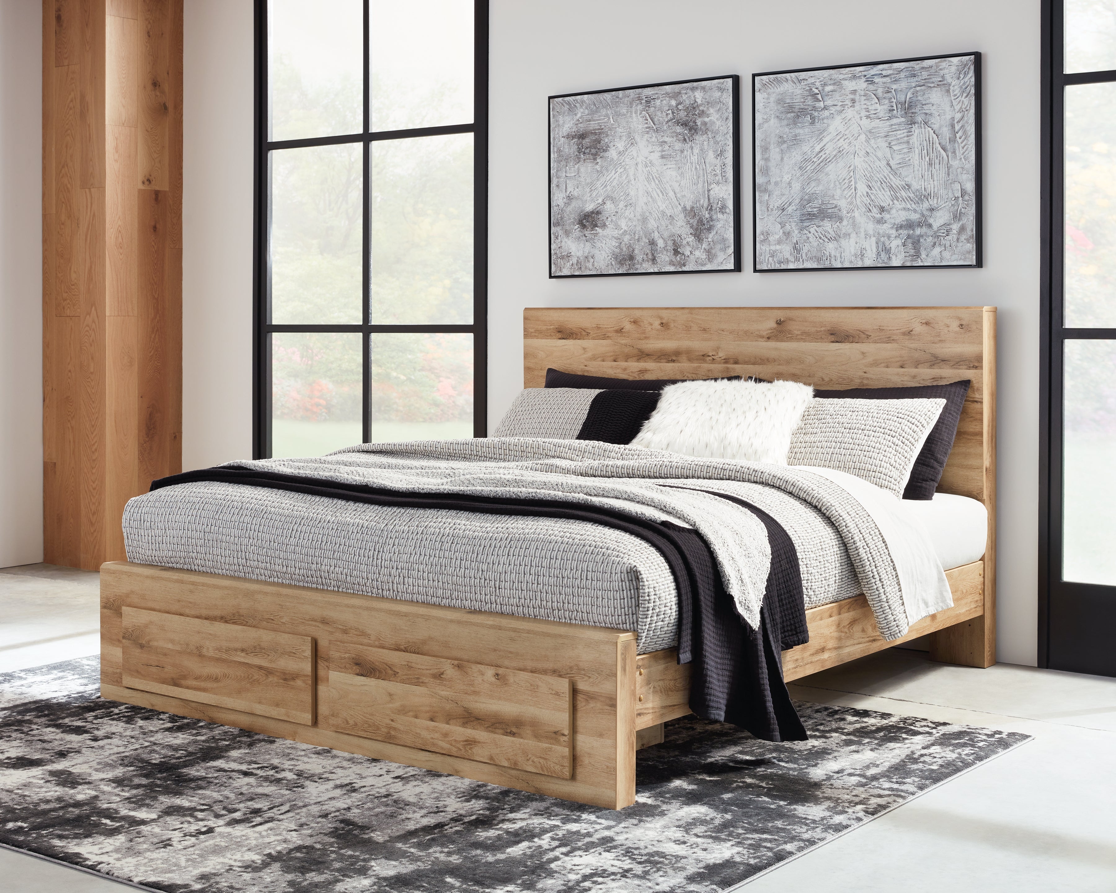 Elite Furniture Outlet - Ashley Furniture - Hyanna Bedroom - Queen Panel Storage Bed / Tan Brown - B1050B4
