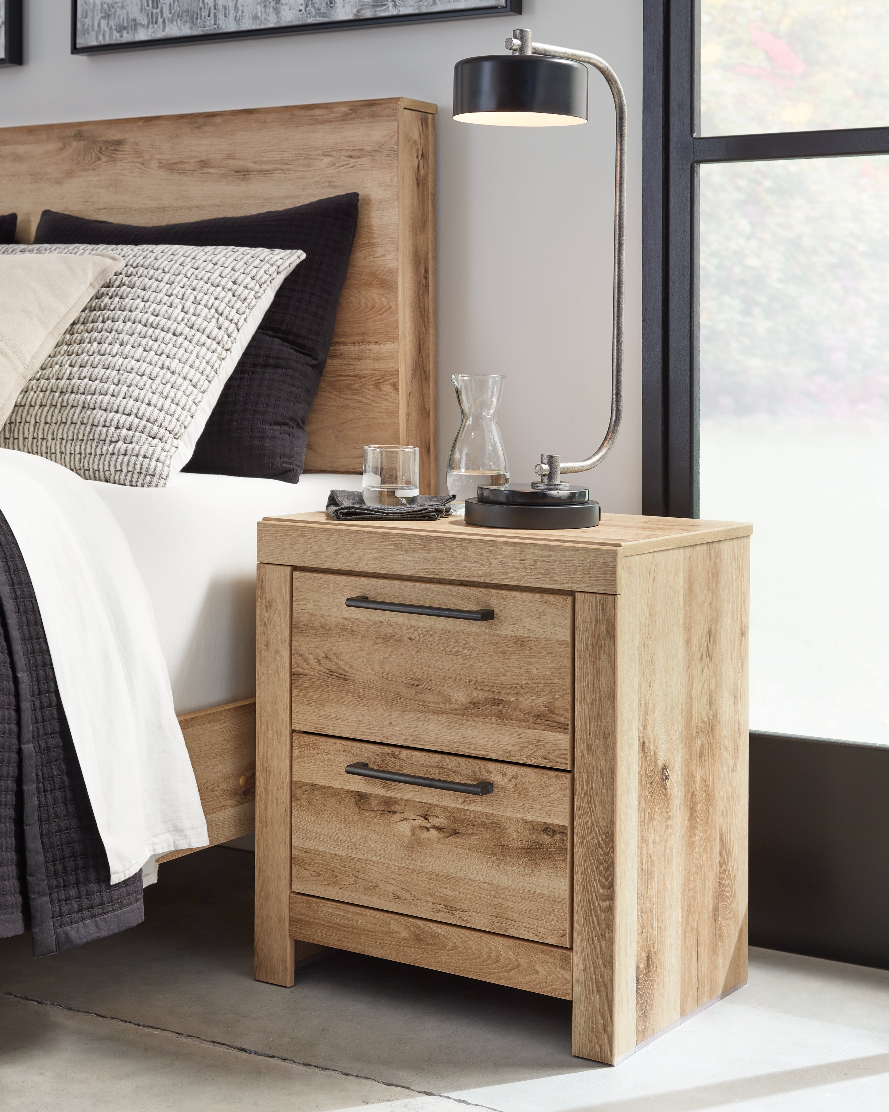 Elite Furniture Outlet - Ashley Furniture - Hyanna Bedroom - Two Drawer Night Stand / Tan Brown - B1050-92