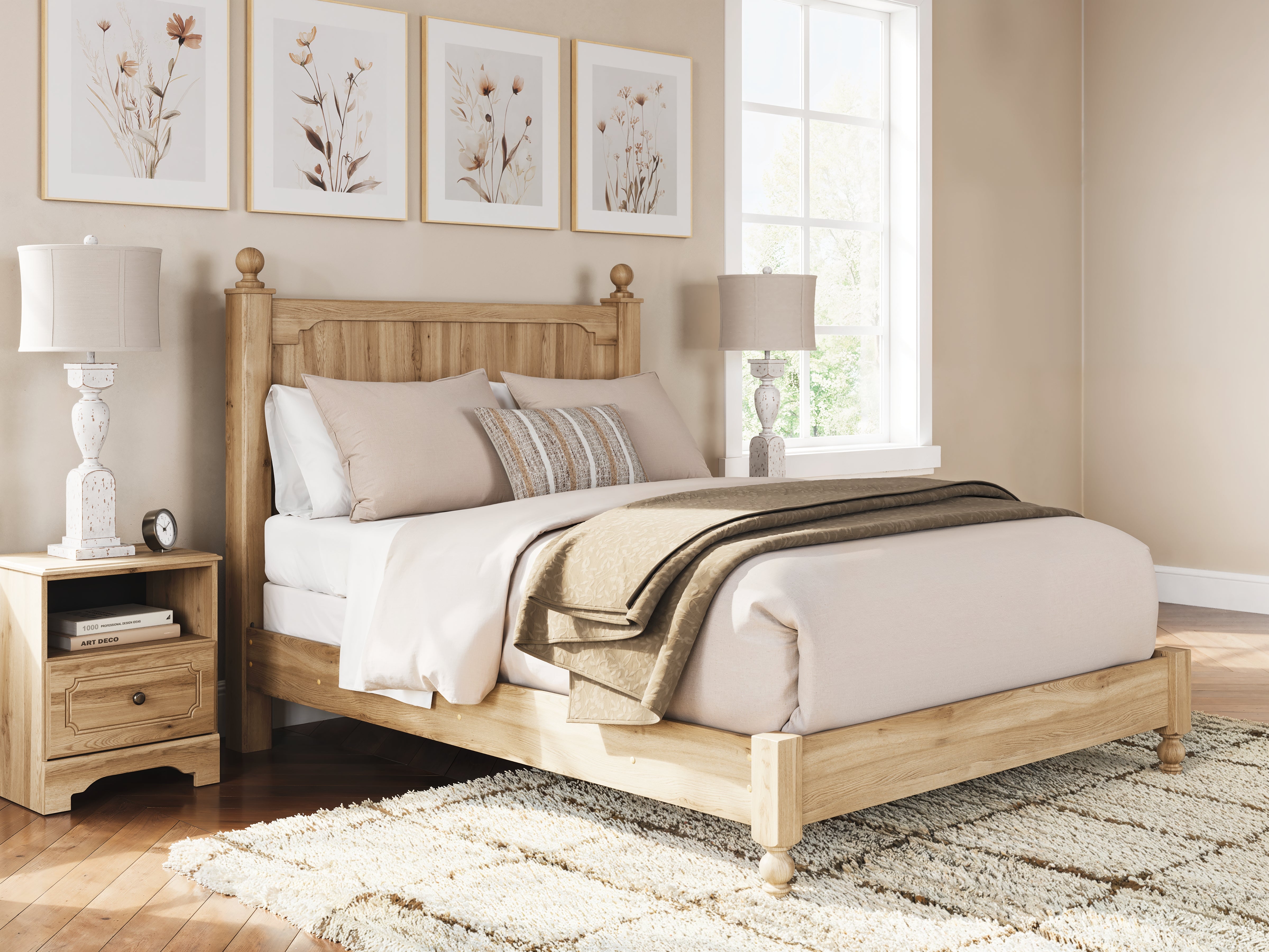 Elite Furniture Outlet - Ashley Furniture - Aleaport Bedroom - Queen Panel Bed / Warm Brown - PCB1075B7