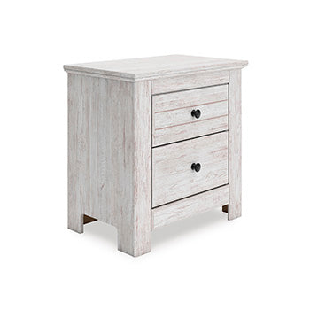 Elite Furniture Outlet - Ashley Furniture - Makidern Bedroom - Two Drawer Night Stand / Whitewash - PCB1171-92