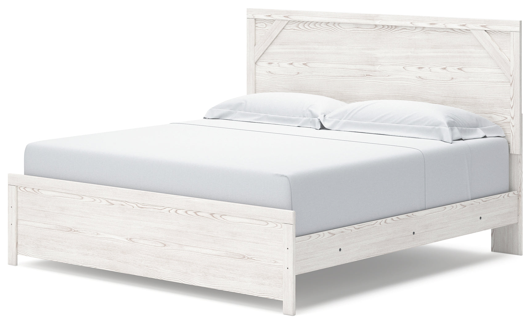Elite Furniture Outlet - Ashley Furniture - Gerridan Bedroom - King Panel Bed / White/Gray - B1190B3