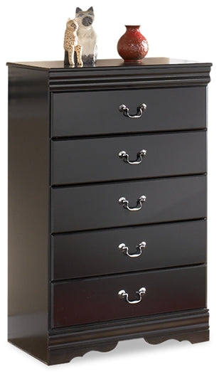 Elite Furniture Outlet - Ashley Furniture - Huey Vineyard Bedroom - Five Drawer Chest / Black - B128-46
