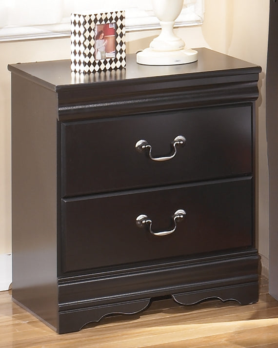 Elite Furniture Outlet - Ashley Furniture - Huey Vineyard Bedroom - Two Drawer Night Stand / Black - B128-92