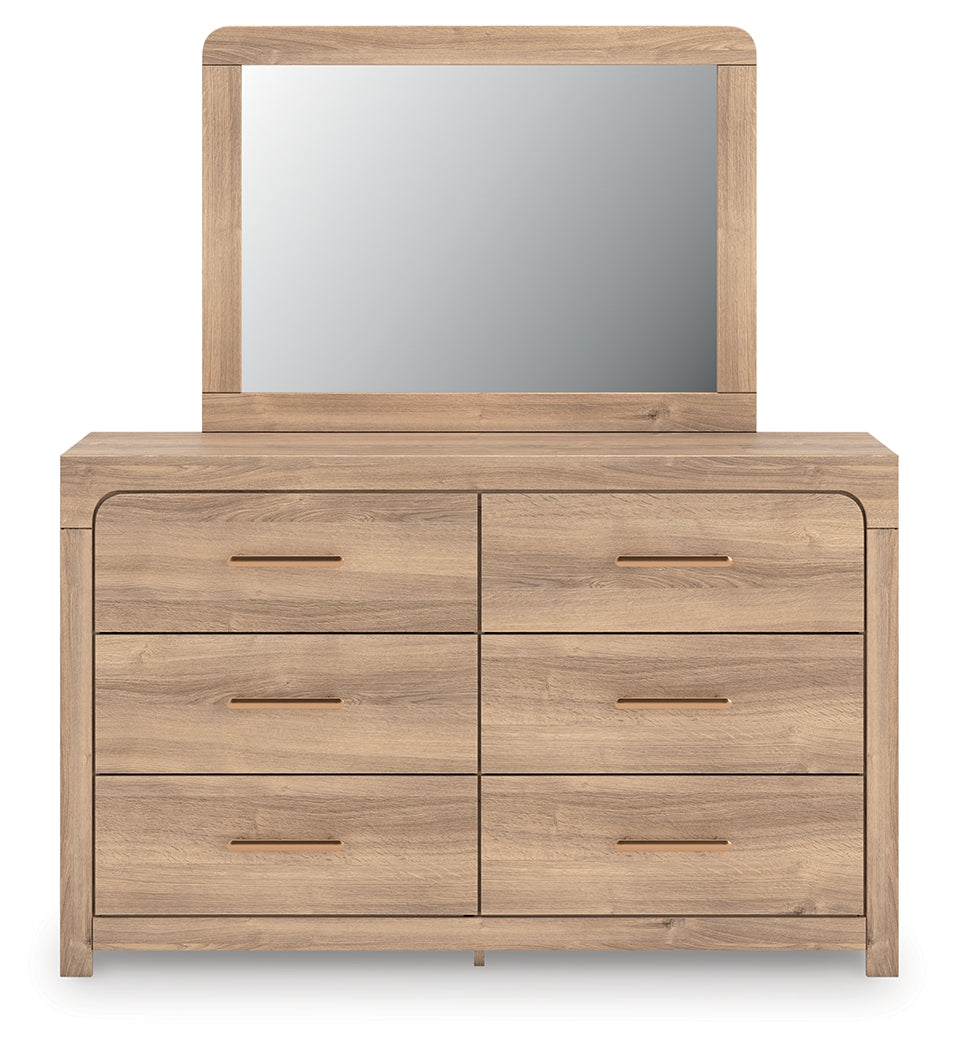 Elite Furniture Outlet - Ashley Furniture - Kinlanni Bedroom - Dresser and Mirror / Tan - PCB1360B1