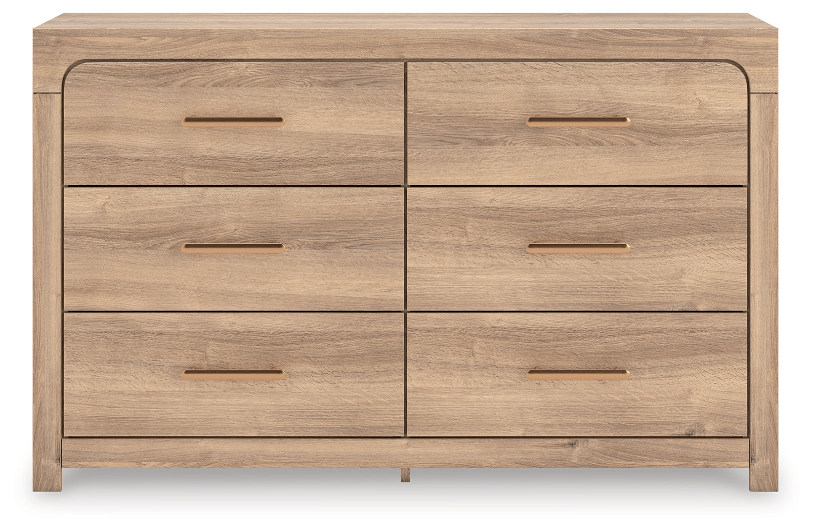 Elite Furniture Outlet - Ashley Furniture - Kinlanni Bedroom - Six Drawer Dresser / Tan - PCB1360-31