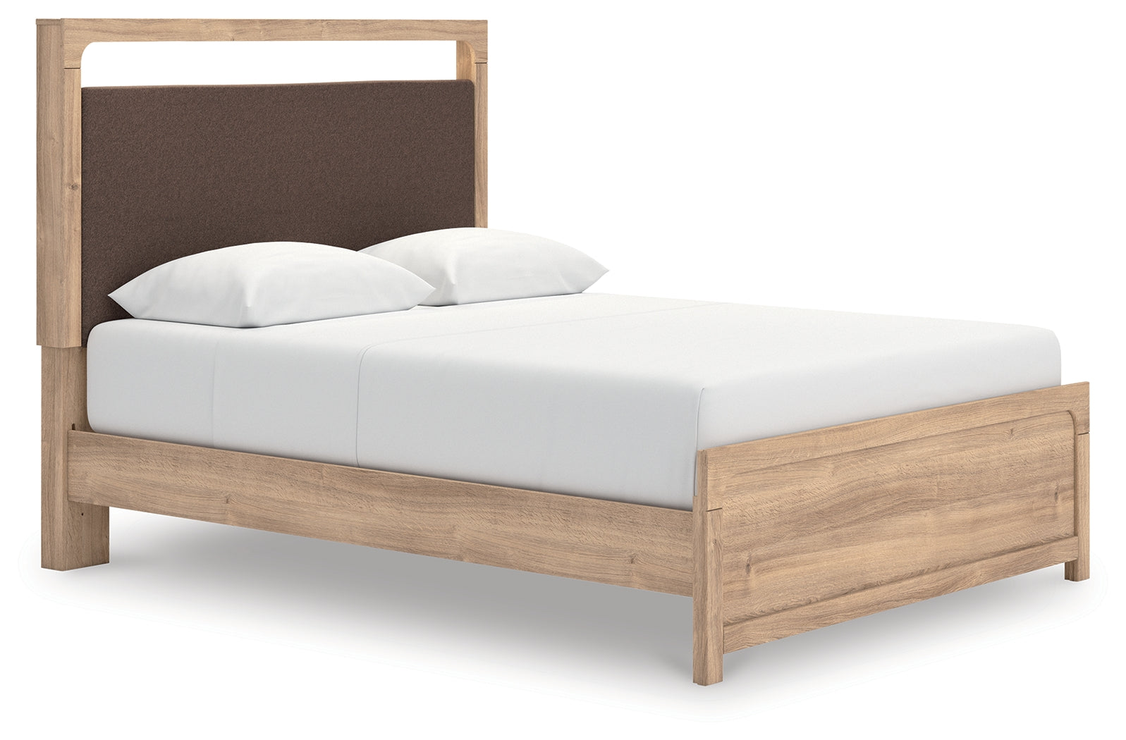 Elite Furniture Outlet - Ashley Furniture - Kinlanni Bedroom - Queen Upholstered Platform Bed / Tan - PCB1360B10