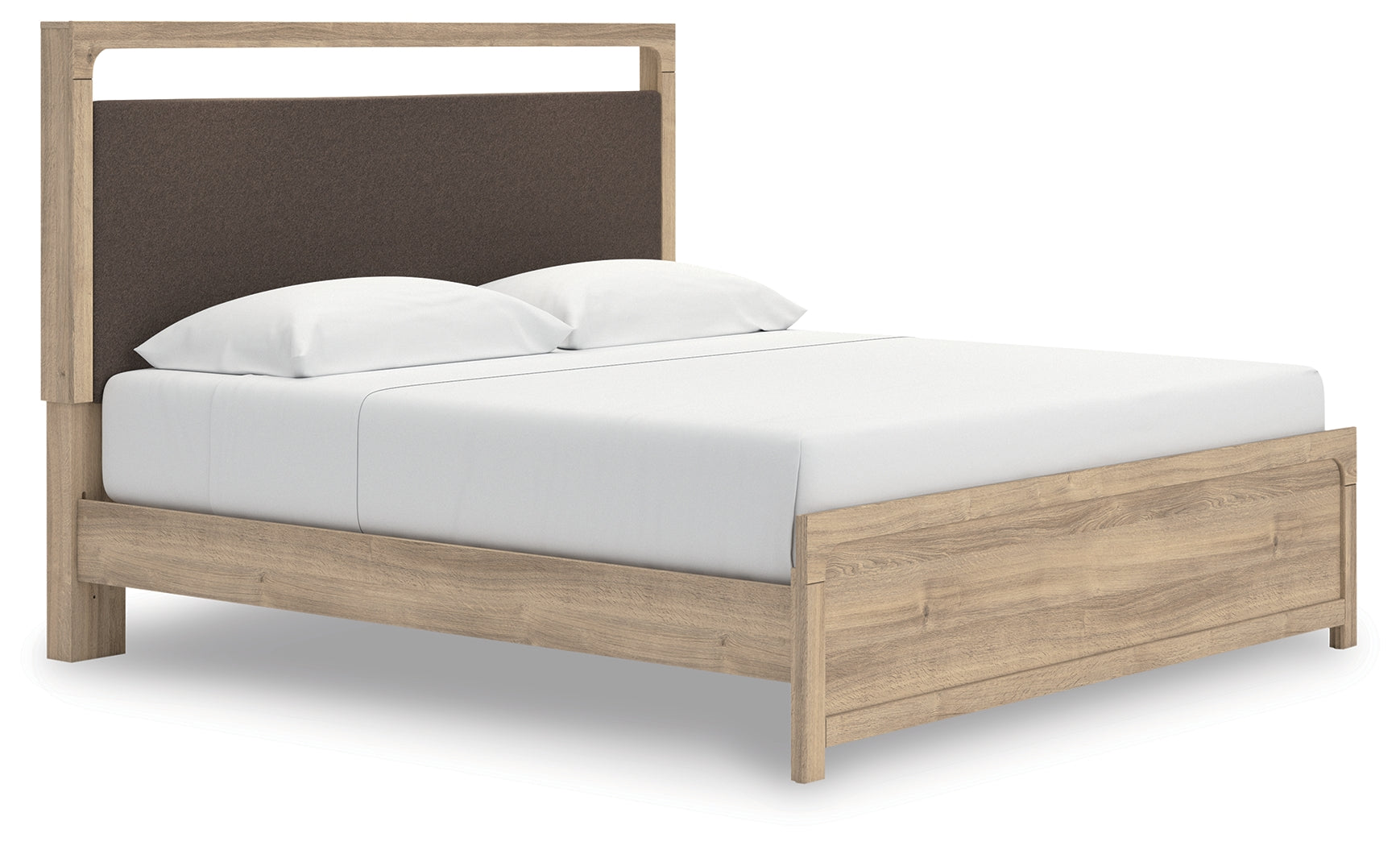 Elite Furniture Outlet - Ashley Furniture - Kinlanni Bedroom - King Upholstered Platform Bed / Tan - PCB1360B16