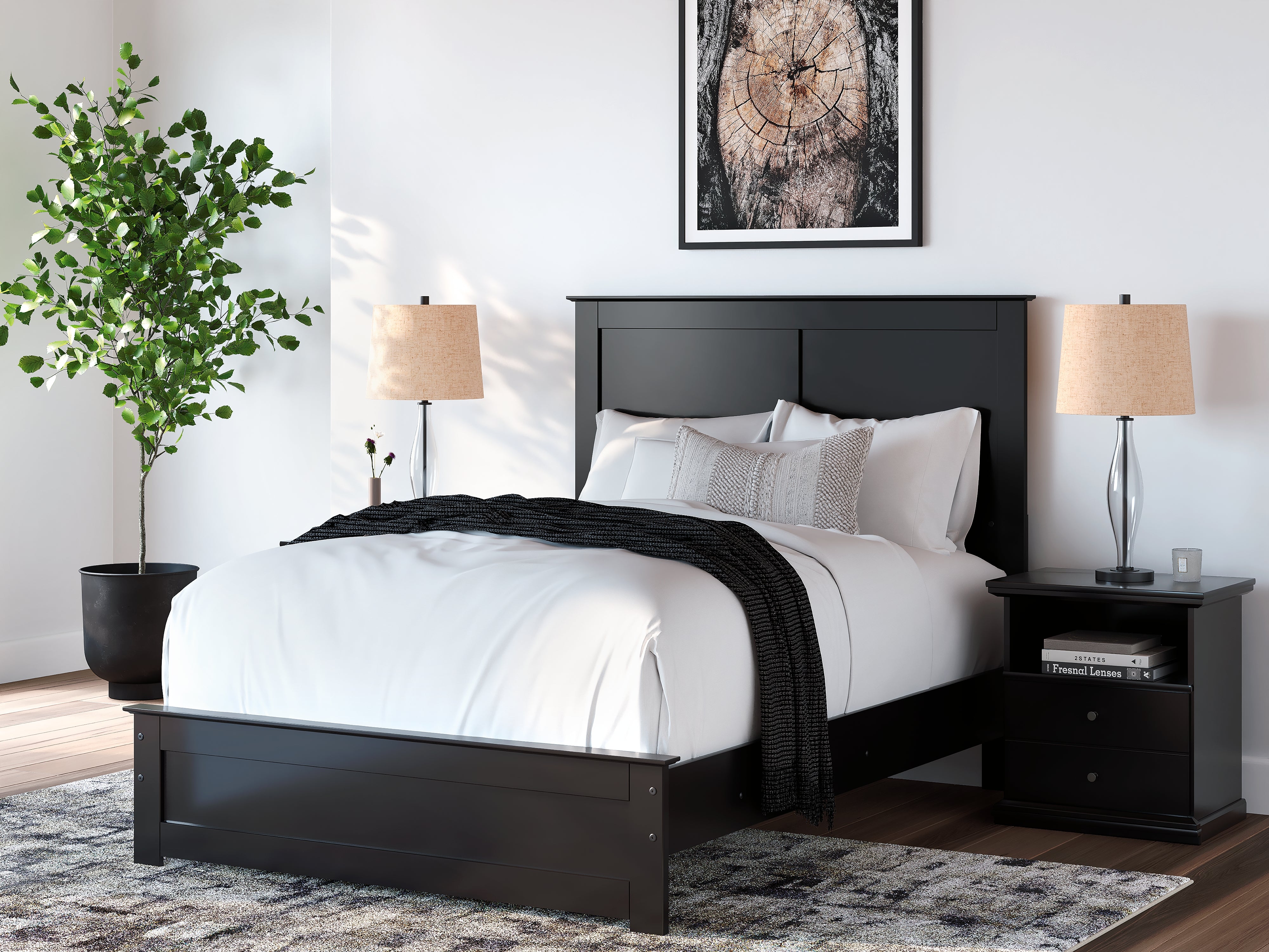 Elite Furniture Outlet - Ashley Furniture - Maribel Bedroom - Full Panel Bed / Black - B138B52