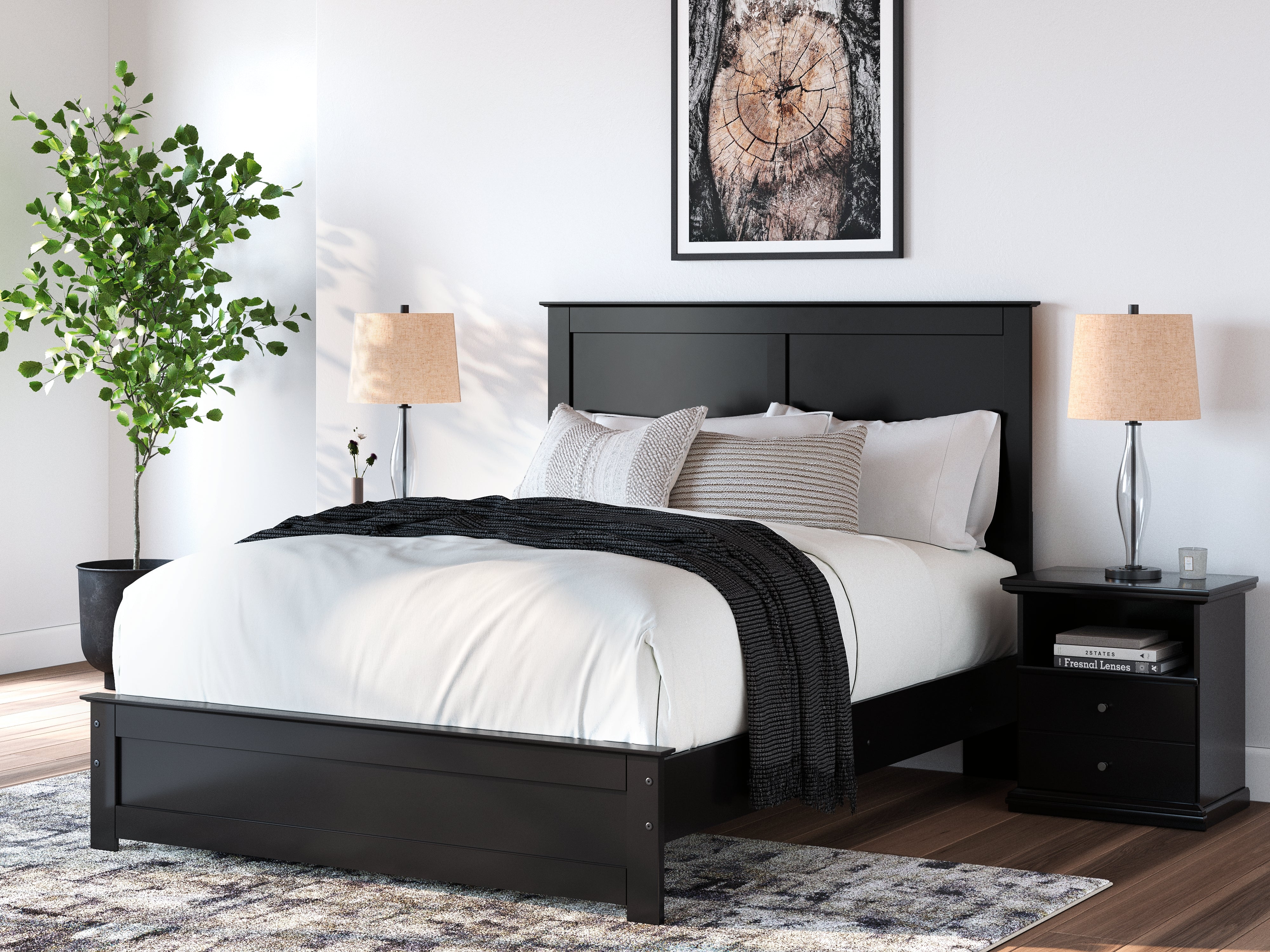 Elite Furniture Outlet - Ashley Furniture - Maribel Bedroom - Queen Panel Bed / Black - B138B53