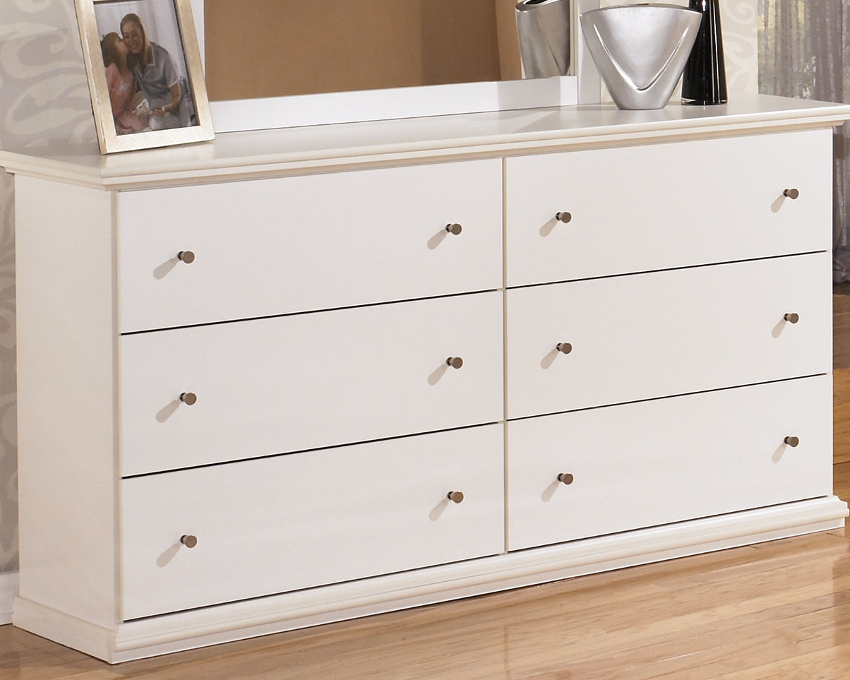 Elite Furniture Outlet - Ashley Furniture - Bostwick Shoals Bedroom - Six Drawer Dresser / White - B139-31