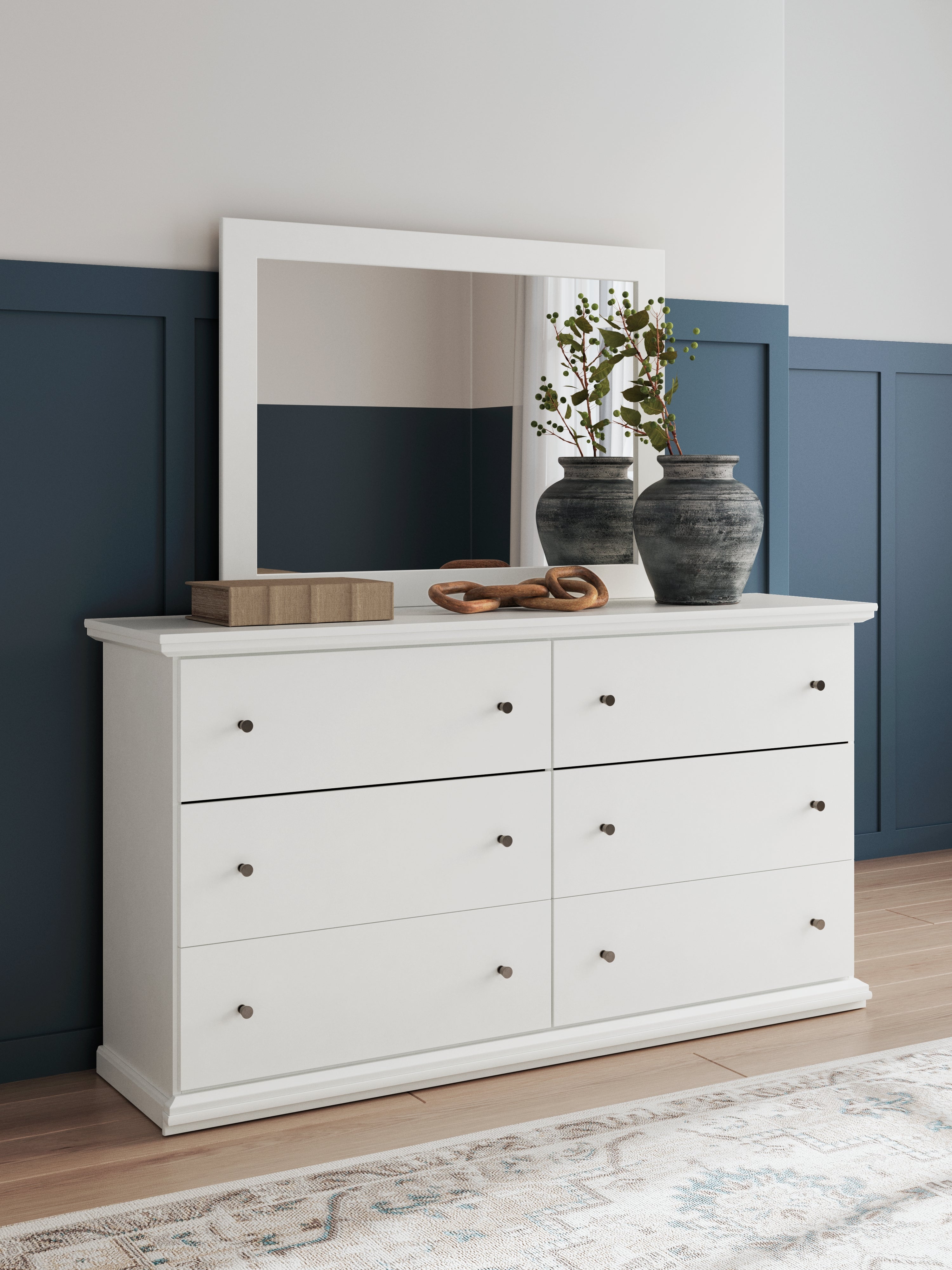 Elite Furniture Outlet - Ashley Furniture - Bostwick Shoals Bedroom - Dresser and Mirror / White - B139B40