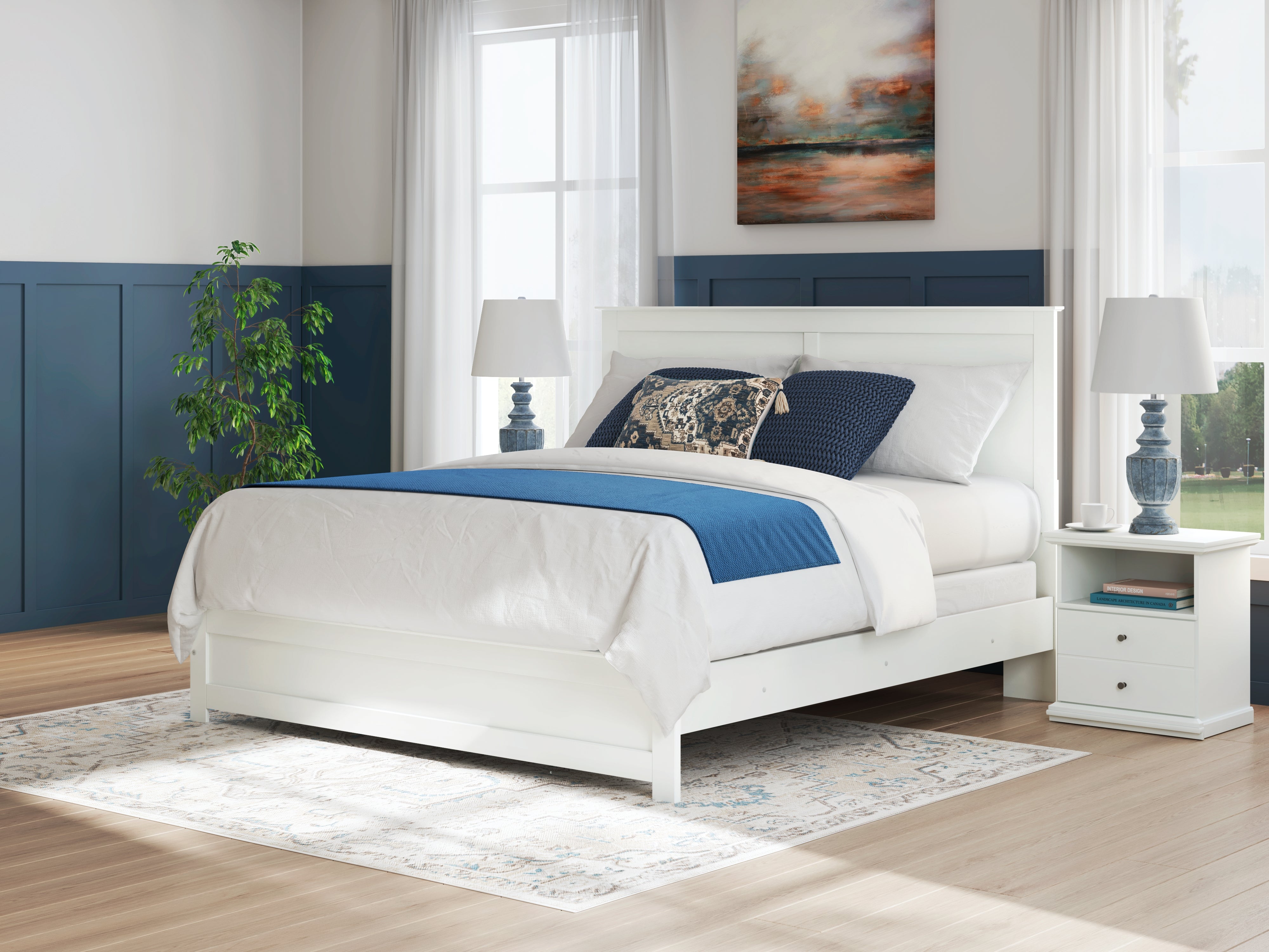 Elite Furniture Outlet - Ashley Furniture - Bostwick Shoals Bedroom - King Panel Bed / White - B139B47