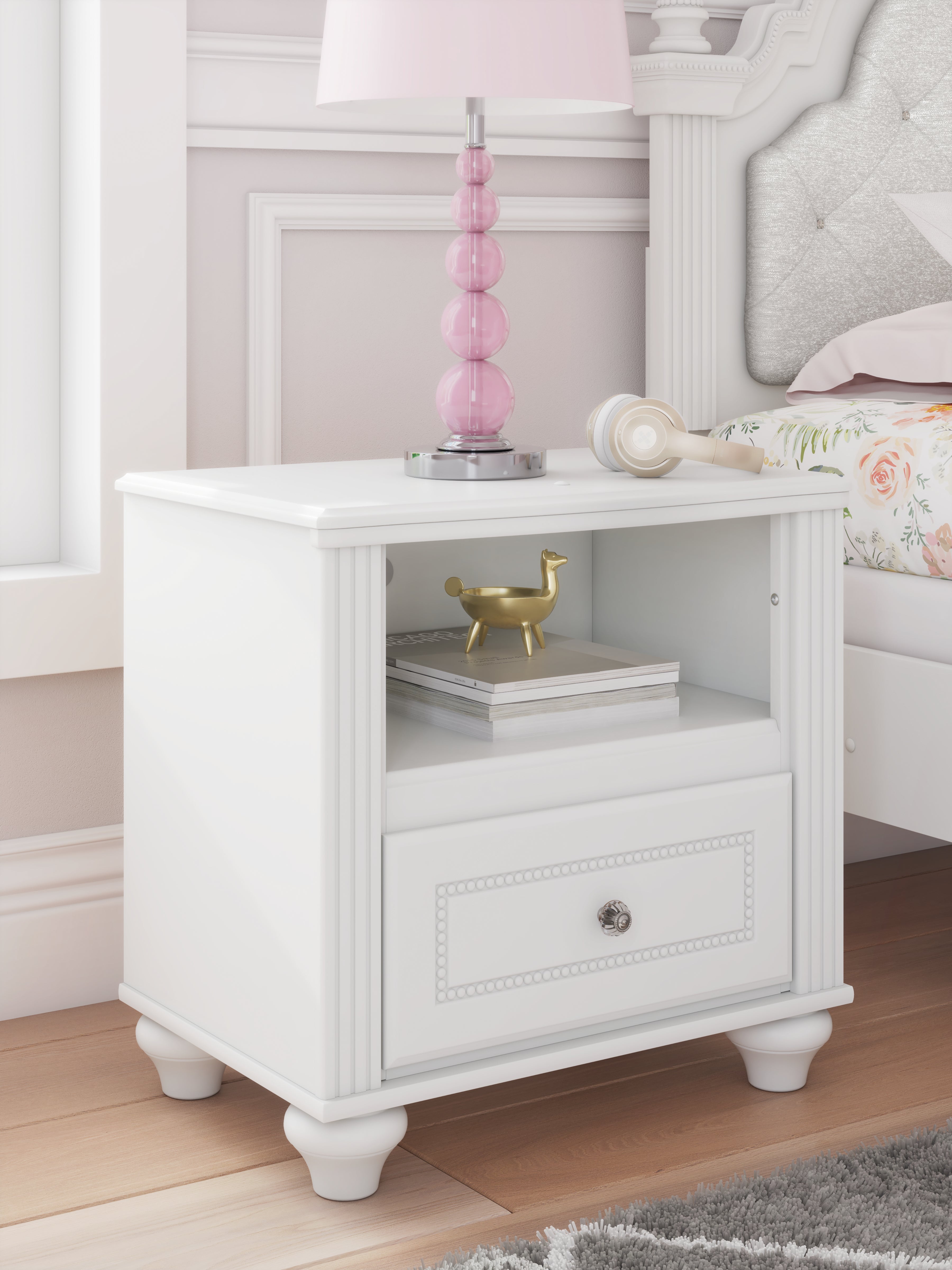 Elite Furniture Outlet - Ashley Furniture - Kozlani Bedroom - One Drawer Night Stand / White - PCB1819-91