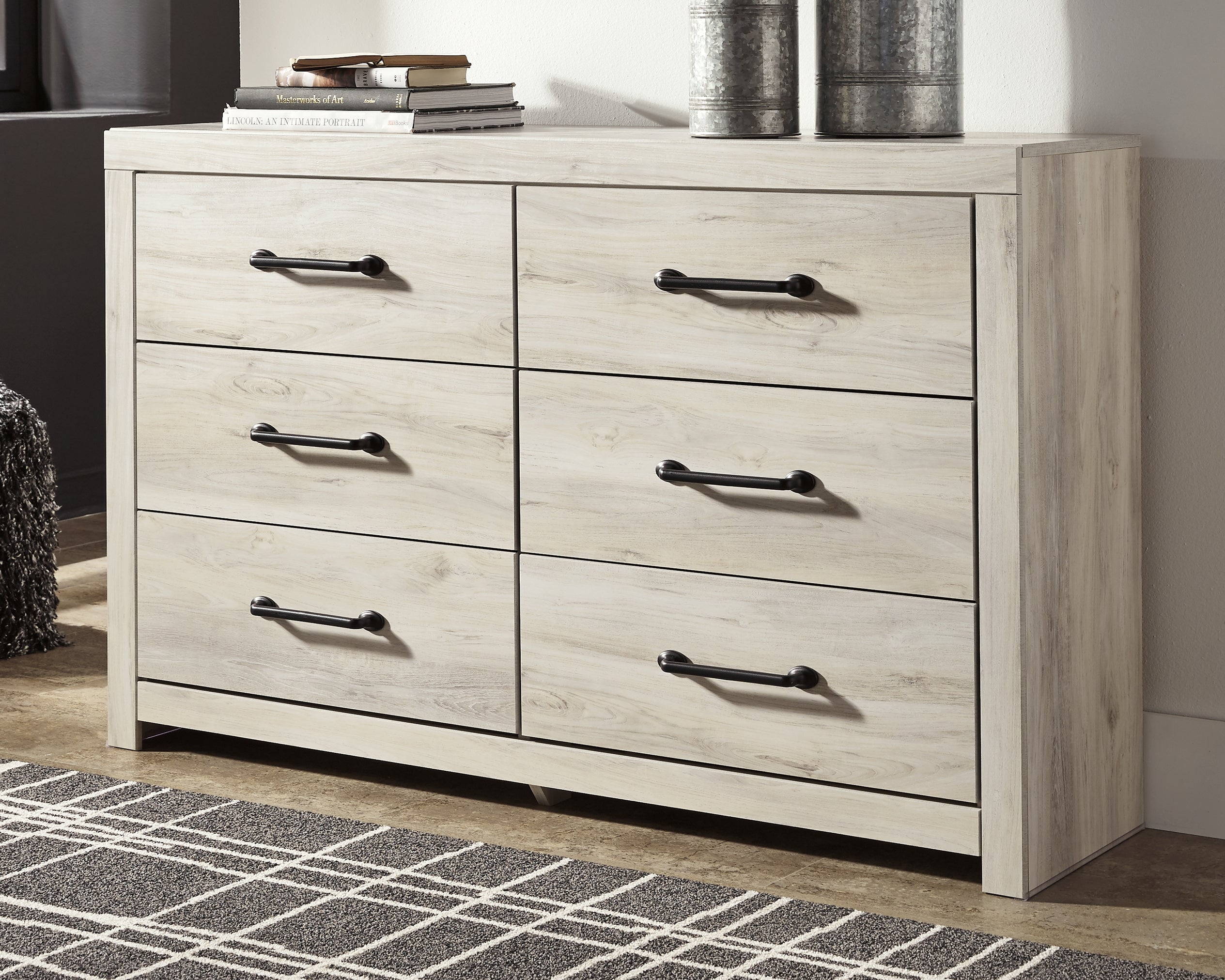 Elite Furniture Outlet - Ashley Furniture - Cambeck Bedroom - Six Drawer Dresser / Whitewash - B192-31