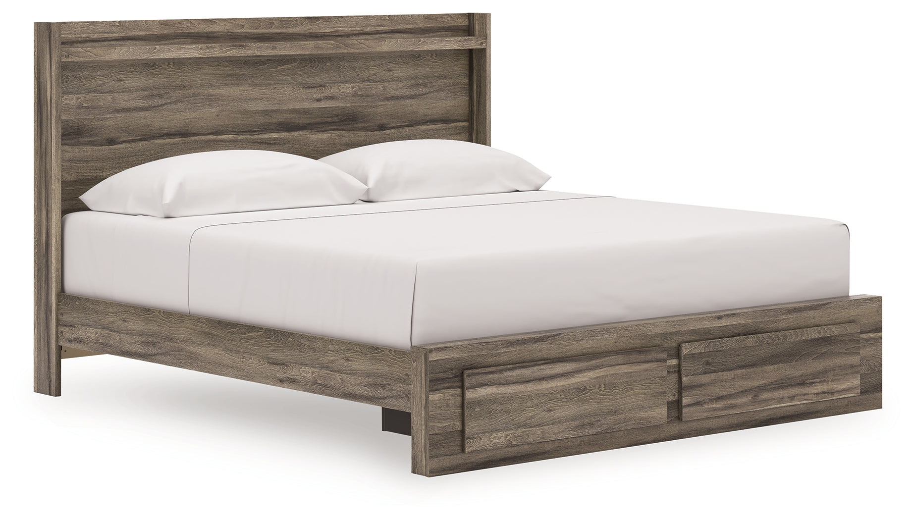 Elite Furniture Outlet - Ashley Furniture - Elbrim Bedroom - King Panel Storage Bed / Brown - PCB2005B7