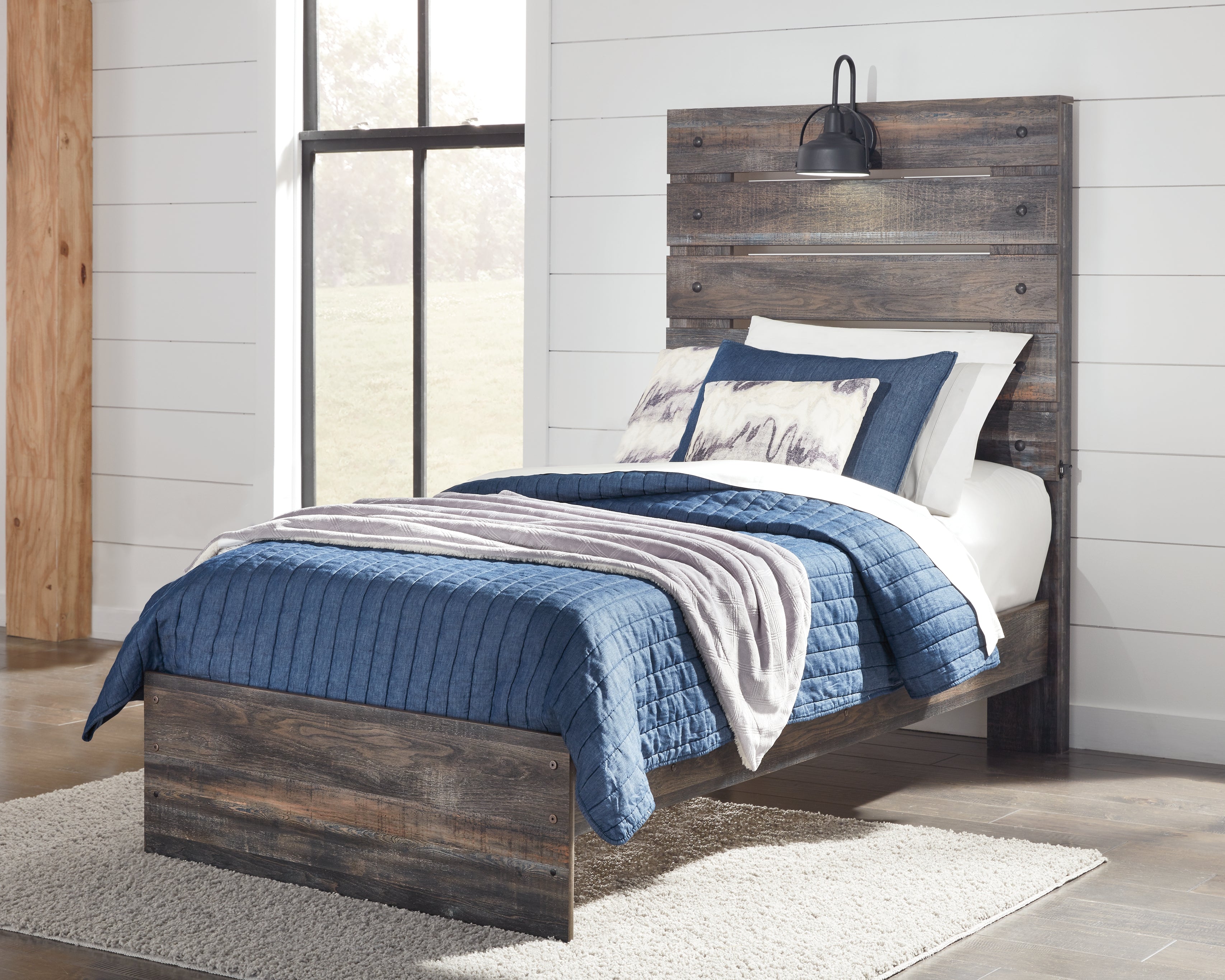 Elite Furniture Outlet - Ashley Furniture - Drystan Bedroom - Twin Panel Bed / Multi - B211B2