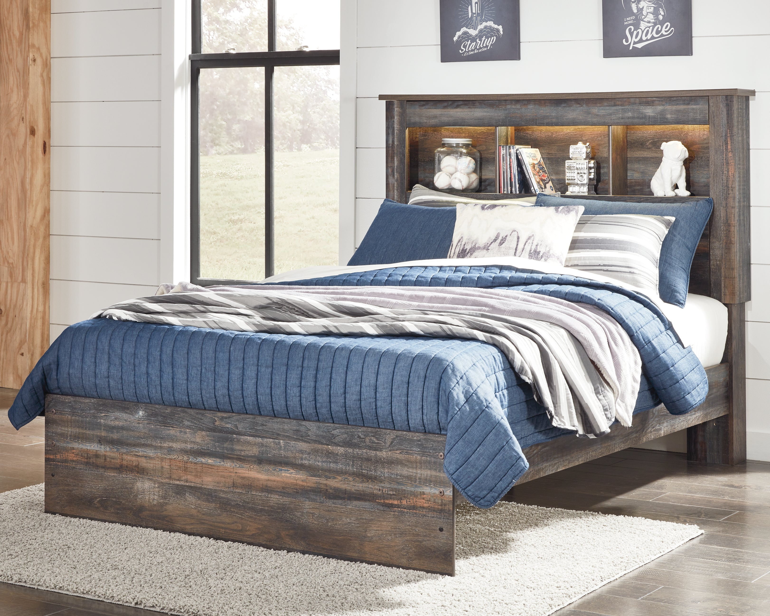 Elite Furniture Outlet - Ashley Furniture - Drystan Bedroom - Full Bookcase Bed / Multi - B211B46