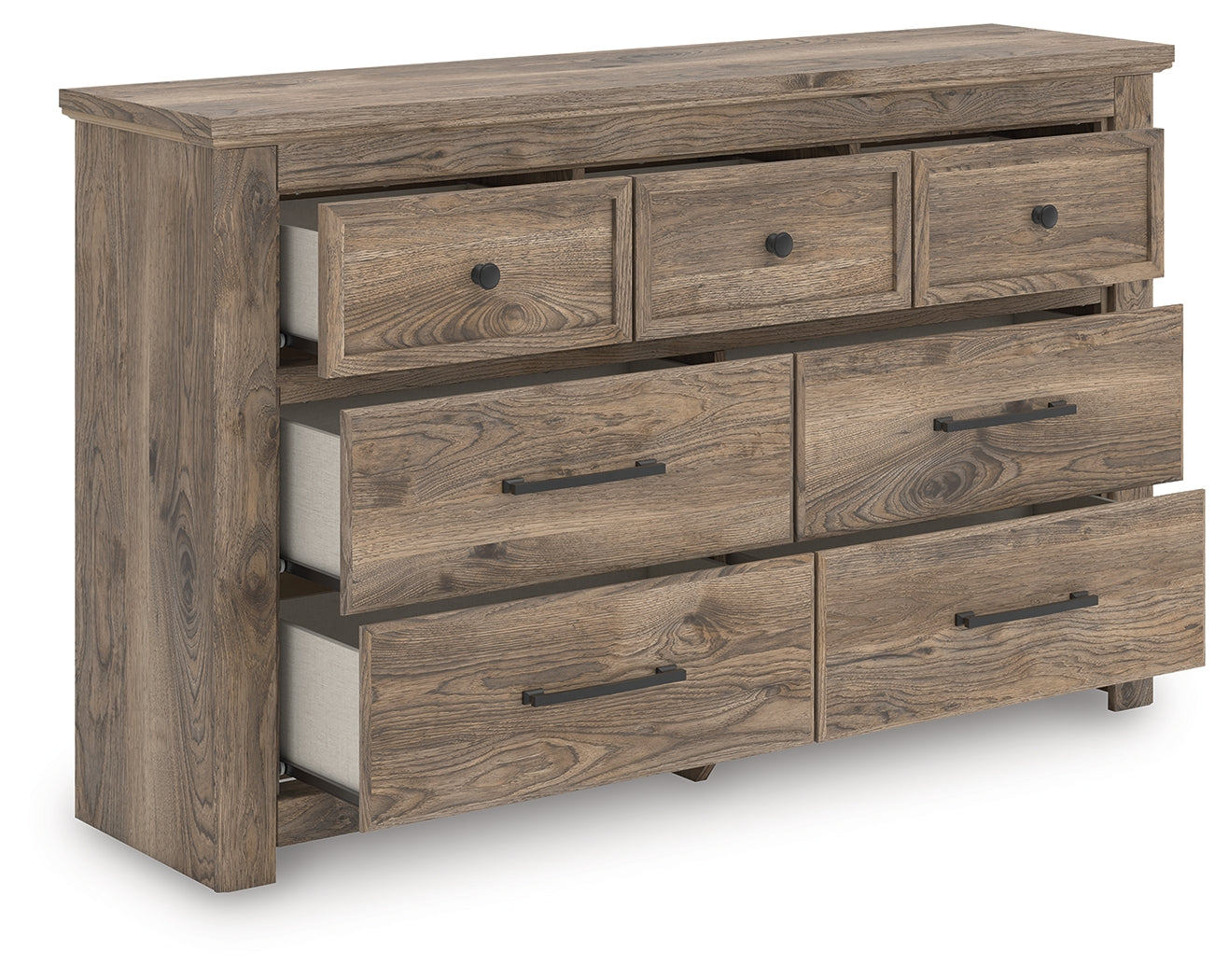 Elite Furniture Outlet - Ashley Furniture - Rusticott Bedroom - Seven Drawer Dresser / Brown - PCB2260-31