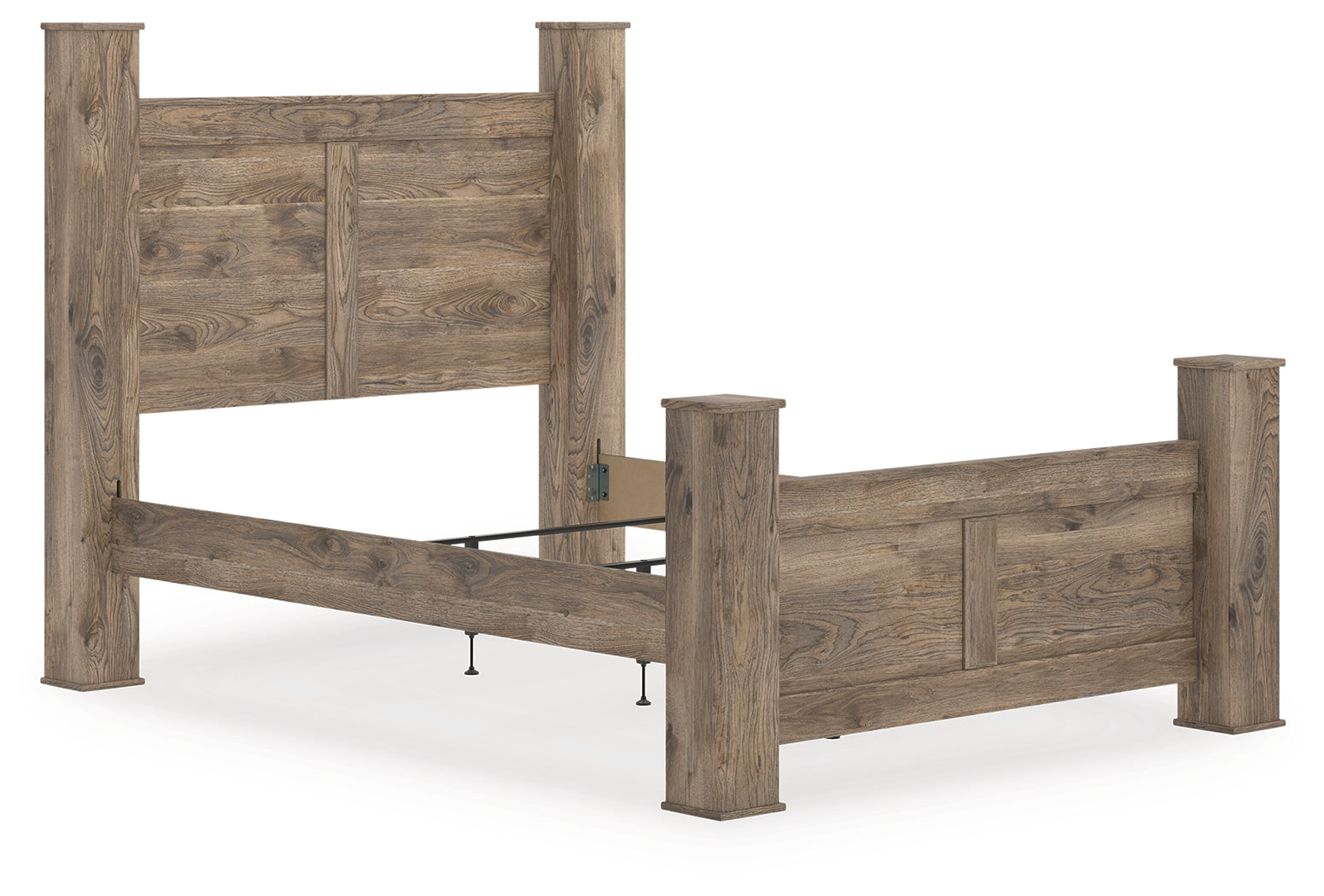 Elite Furniture Outlet - Ashley Furniture - Rusticott Bedroom - Queen Poster Bed / Brown - PCB2260B4